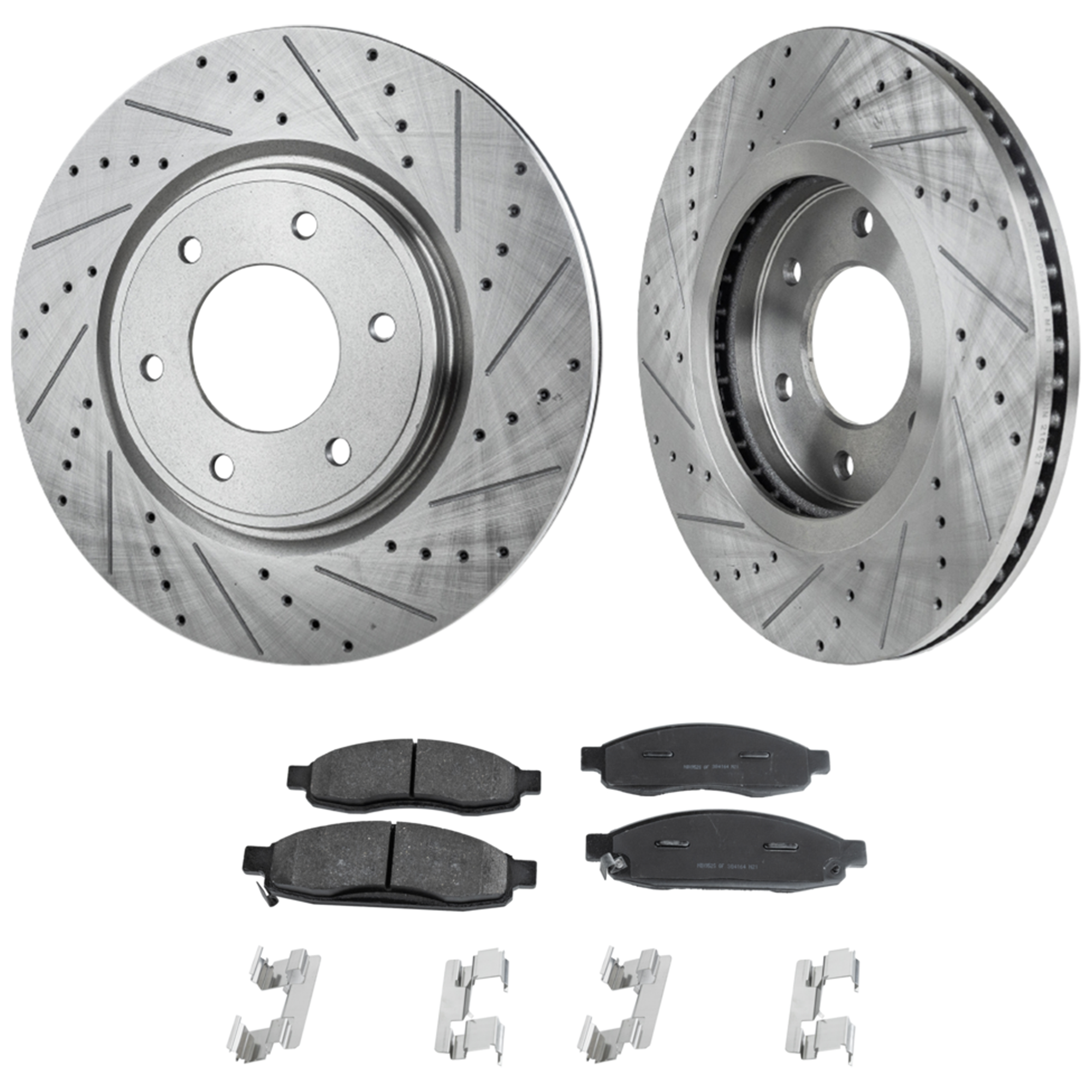 AM TITAN 07-07 FRONT BRAKE DISC AND PAD KIT 4 pc kit Cross drilled and Slotted SKU KIT 042523-21 OEM 31506-44617-0833325-850024-900