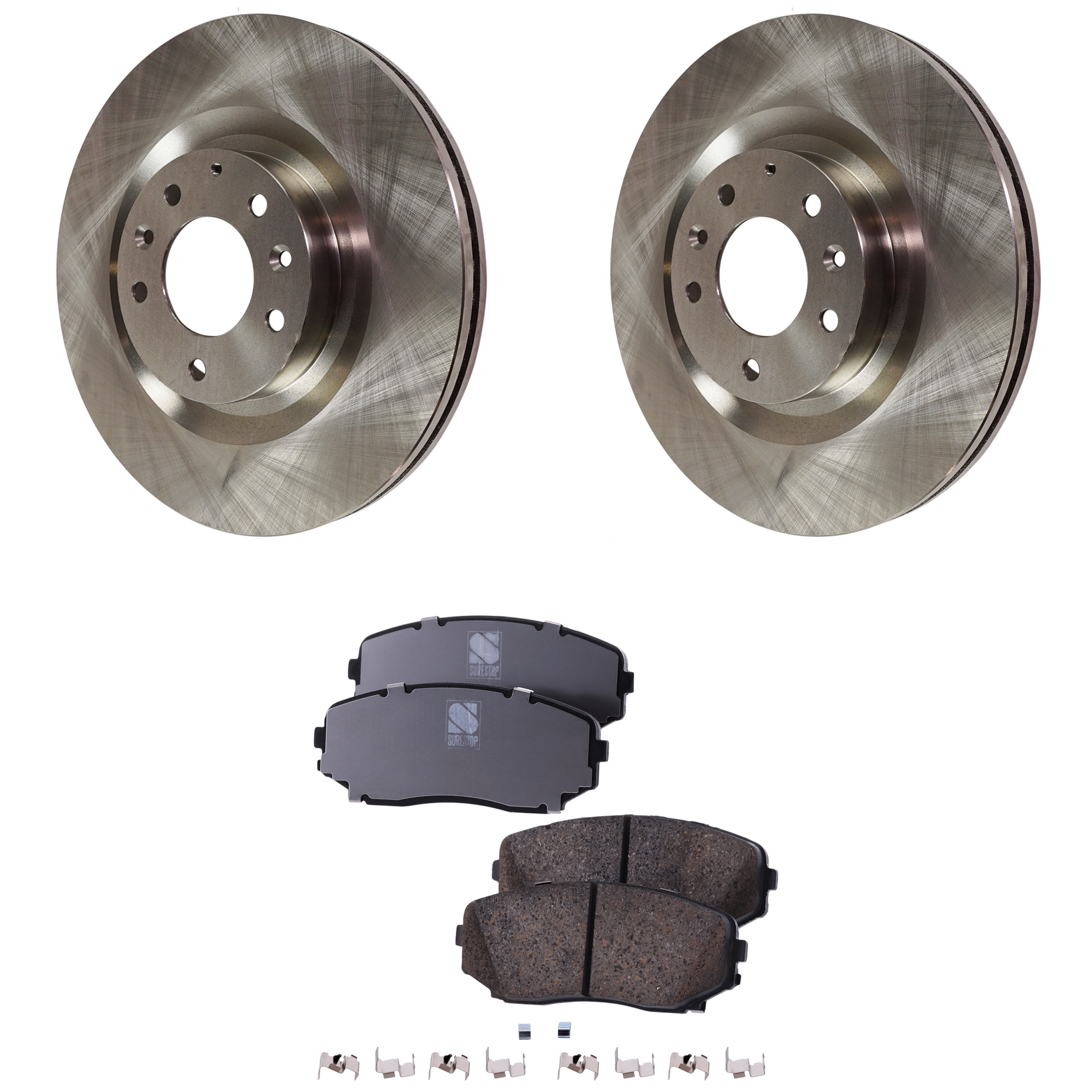 AM CX 9-07-15 FRONT BRAKE DISC AND PAD KIT 4 pc Kit SKU KIT 042621-04-87 OEM L2323325XA L2323325XB 7T4Z2001
