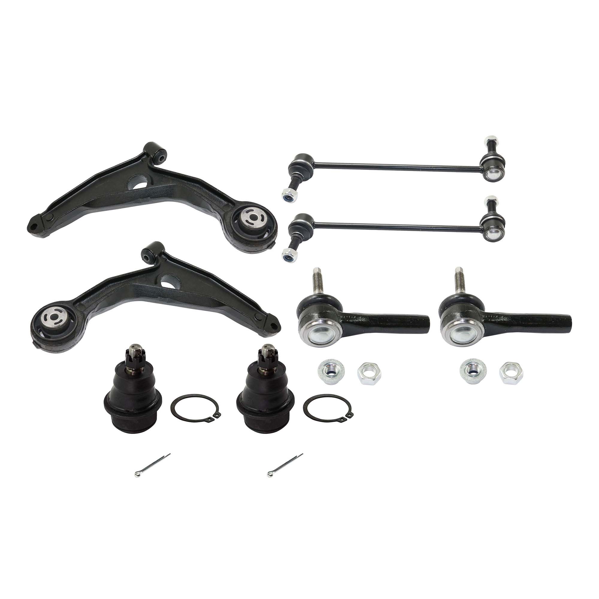 AM JOURNEY 09-20 FRONT CONTROL ARM KIT RH AND LH Lower 8 pc kit with Ball Joints Sway Bar Links and Tie Rod Ends SKU KIT 042621-04-91 OEM BJ81225 GS25503-5085408AC 5085