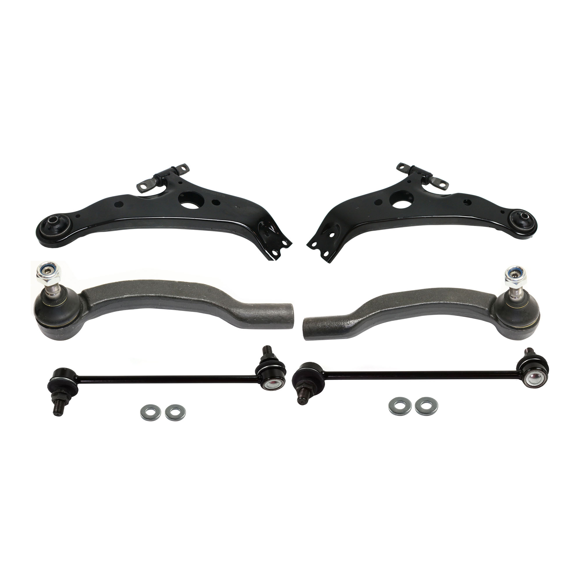 AM SIENNA 04-10 FRONT CONTROL ARM KIT RH AND LH Lower 6 pc kit with Sway Bar Links and Tie Rod End SKU KIT 042621-04-92 OEM 4806908021-4806808021-1015216