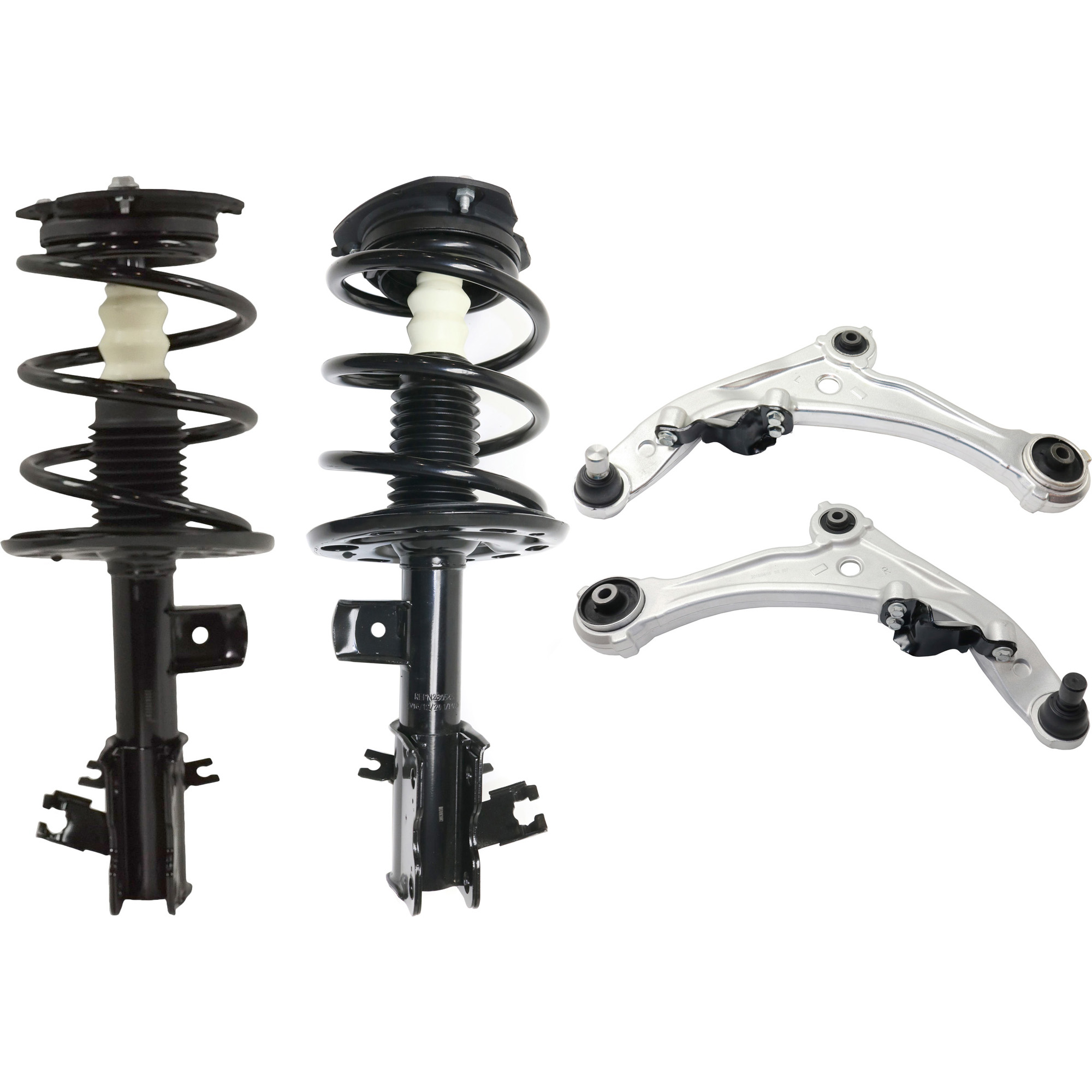 AM ALTIMA 07-13 FRONT CONTROL ARM KIT RH AND LH Lower 4 pc kit with Loaded Struts SKU KIT 042621-05-03 Partslink NI4511102 NI4510102 OEM 54500JA00B 54501JA00B E4303JA0