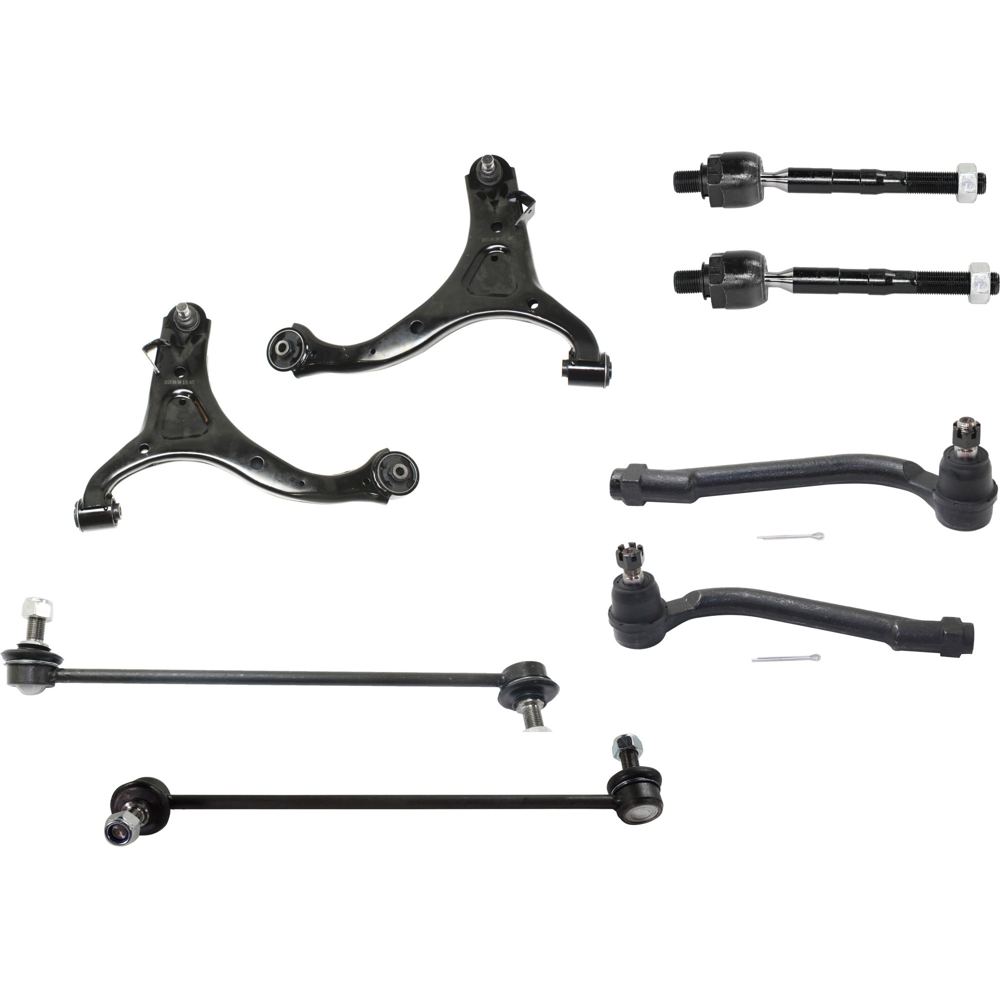 AM SANTA FE 07-12 SORENTO 11-13 FRONT CONTROL ARM KIT RH AND LH Lower 8 pc kit with Sway Bar Links and Tie Rod Ends SKU KIT 042621-05-04 OEM 545001U000-545002B000-545011U0