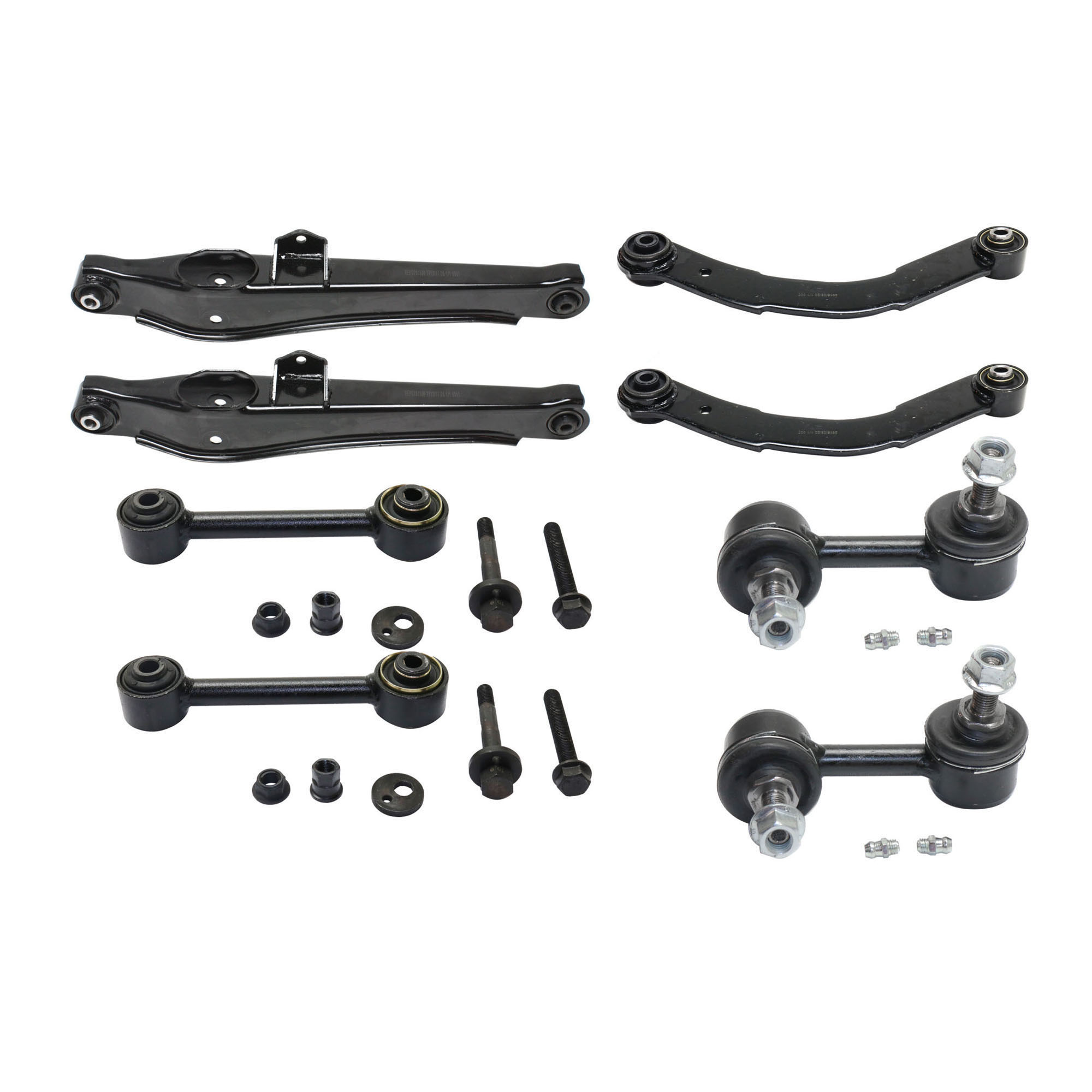 AM CALIBER 07-09 REAR CONTROL ARM KIT RH AND LH w o Ball Joint 8 pc kit w Control Arms Lateral Links and Sway Bar Links SKU KIT 042621-05-06 OEM 5105271AC 5105271AA 5105272AE