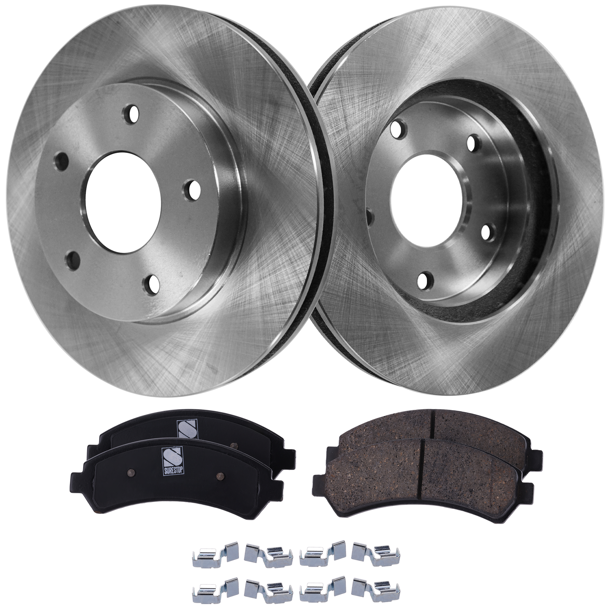 AM BRAVADA 97-01 BLAZER 98-05 FRONT BRAKE DISC AND PAD KIT 4 pc kit SKU KIT 042621-05-15 OEM 15733699-18029791-18029863-180