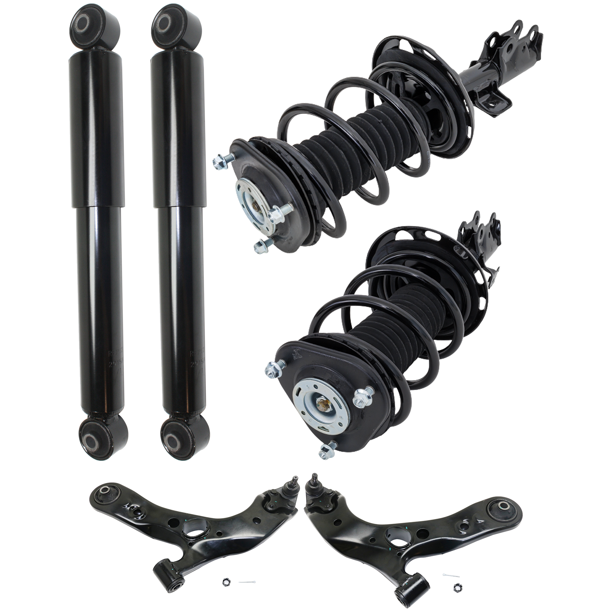 AM RAV4-06-12 FRONT CONTROL ARM KIT RH AND LH Lower 6 pc kit with Shock Absorber and Strut Assembly SKU KIT 042621-05-34 OEM 4806942050-480680R010-480690