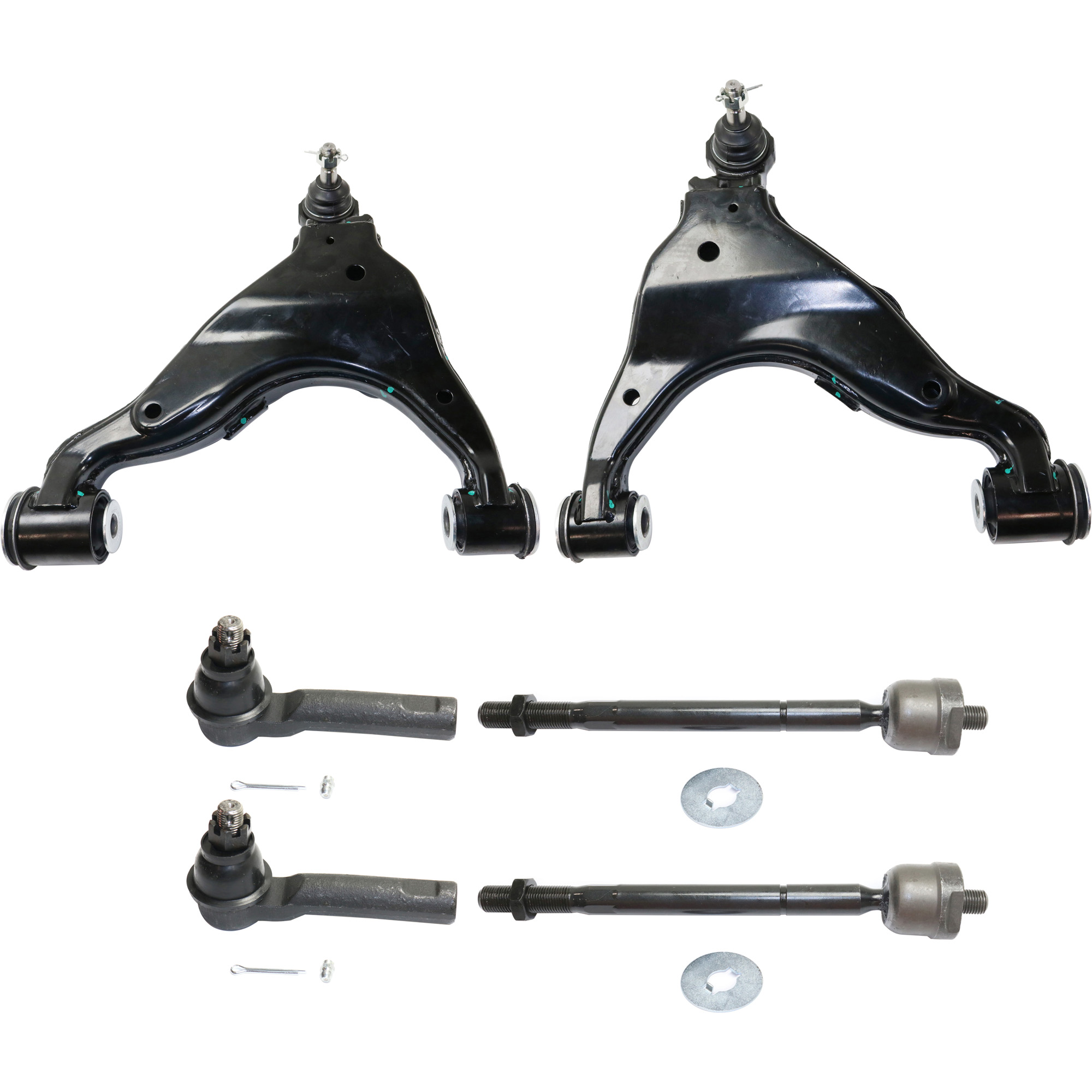 AM TACOMA 05-15 FRONT CONTROL ARM KIT RH AND LH Lower 6 pc kit with Tie Rod Ends SKU KIT 042621-05-81 OEM 4806904040-4806804040-1015517