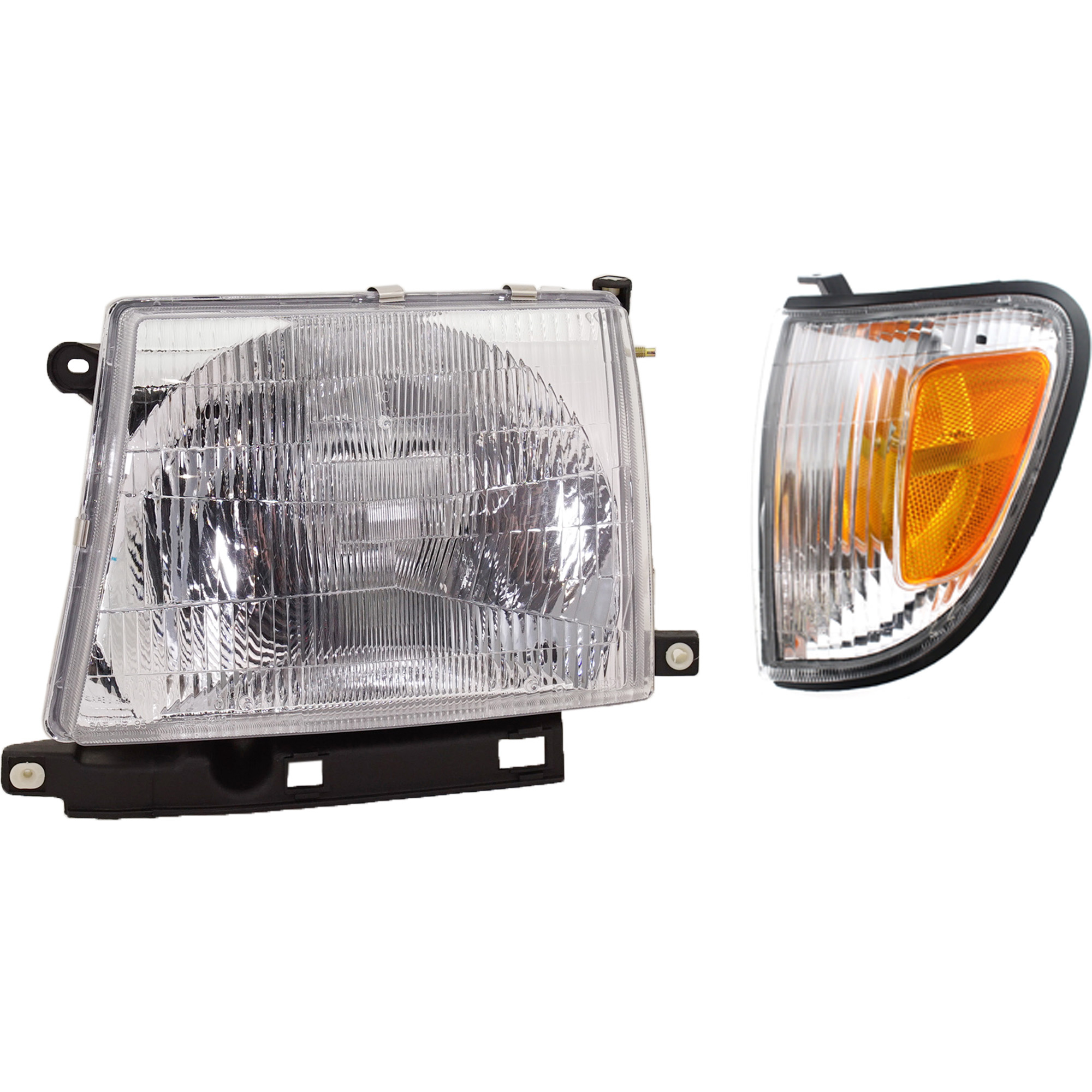 AM TACOMA 98-00 HEAD LAMP LH Assembly Halogen 2 pc Kit with Corner Light SKU KIT 042817-01 Partslink TO2502120 TO2520154 OEM 8115004090-8162004060
