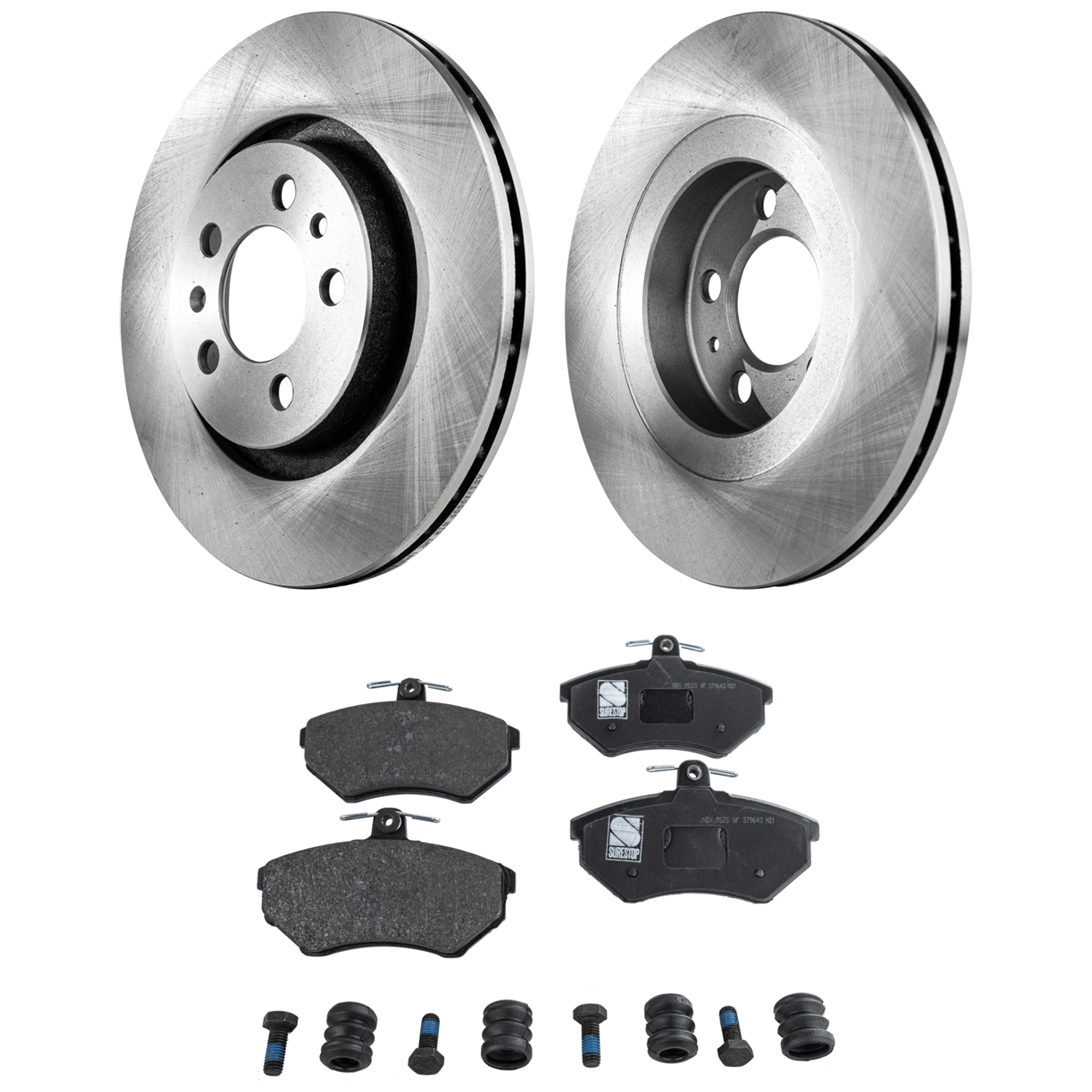 AM JETTA 99-99 FRONT BRAKE DISC AND PAD KIT 2 Wheel Set SKU KIT 042823-36 OEM 1J0615301P 1HM698151A 35769815