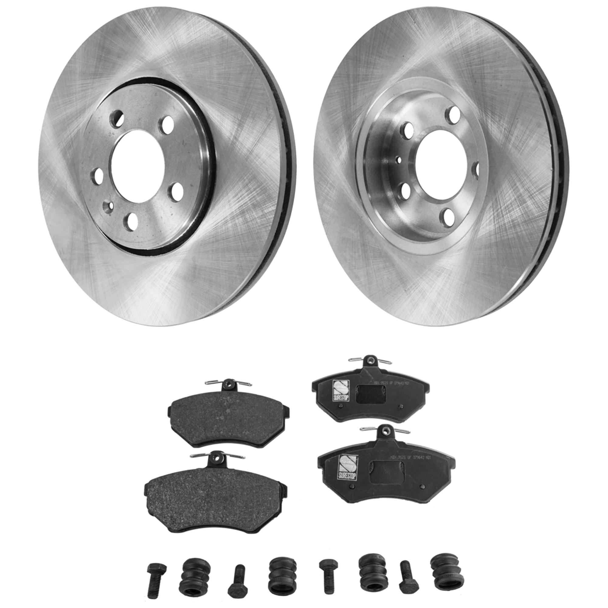 AM JETTA 99-99 FRONT BRAKE DISC AND PAD KIT 2 Wheel Set SKU KIT 042823-37 OEM 1J0615301R 1HM698151A 35769815