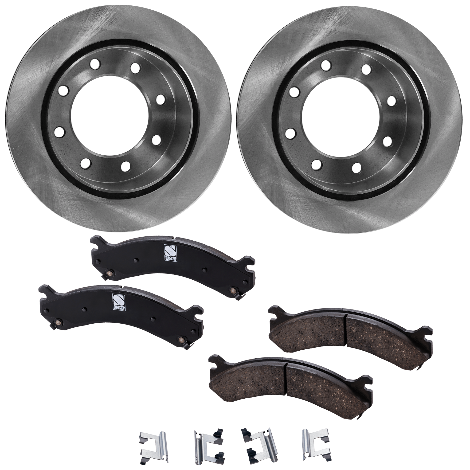 AM SIERRA SILVERADO 3500-04-10 REAR BRAKE DISC AND PAD KIT 4 pc kit SKU KIT 042823-39 OEM 15712803-15886464-18044346-191