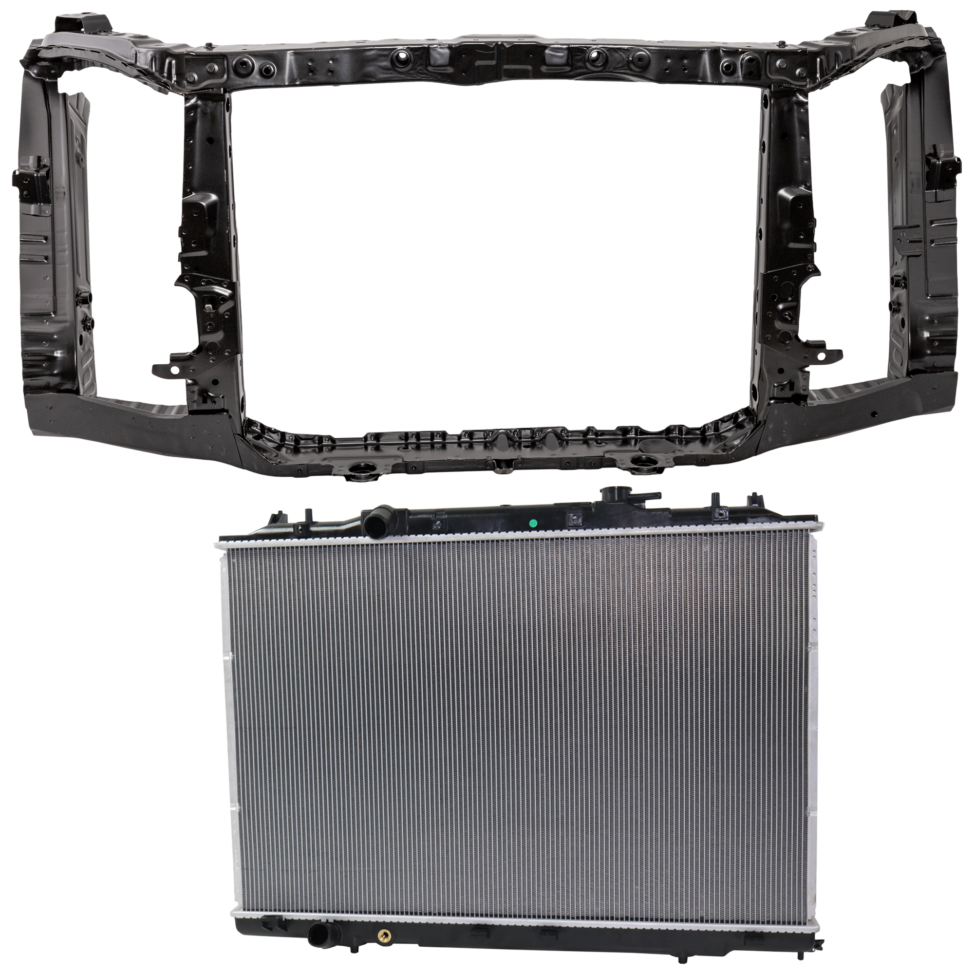 AM PILOT 16-22 RIDGELINE 17-20 RADIATOR SUPPORT 2 pc Kit Assembly with Radiator SKU KIT 042926-04 Partslink HO1225184 AC3010153 OEM 60400TG7315ZZ 190105J6A01