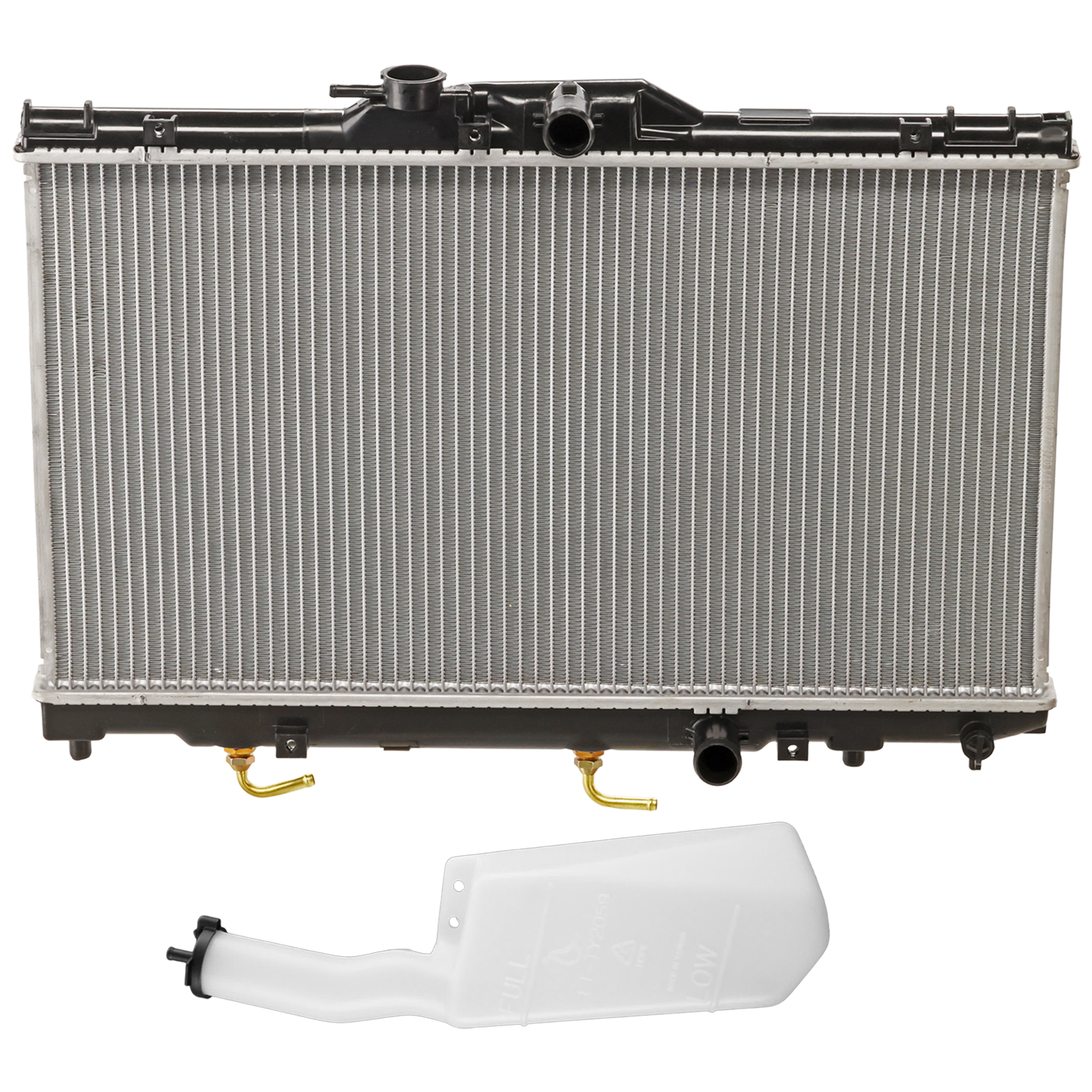 AM COROLLA 98-02 RADIATOR 2 pc Kit with Coolant Reservoir SKU KIT 042926-05 Partslink TO3010127 TO3014101 OEM 52474582-164700D010