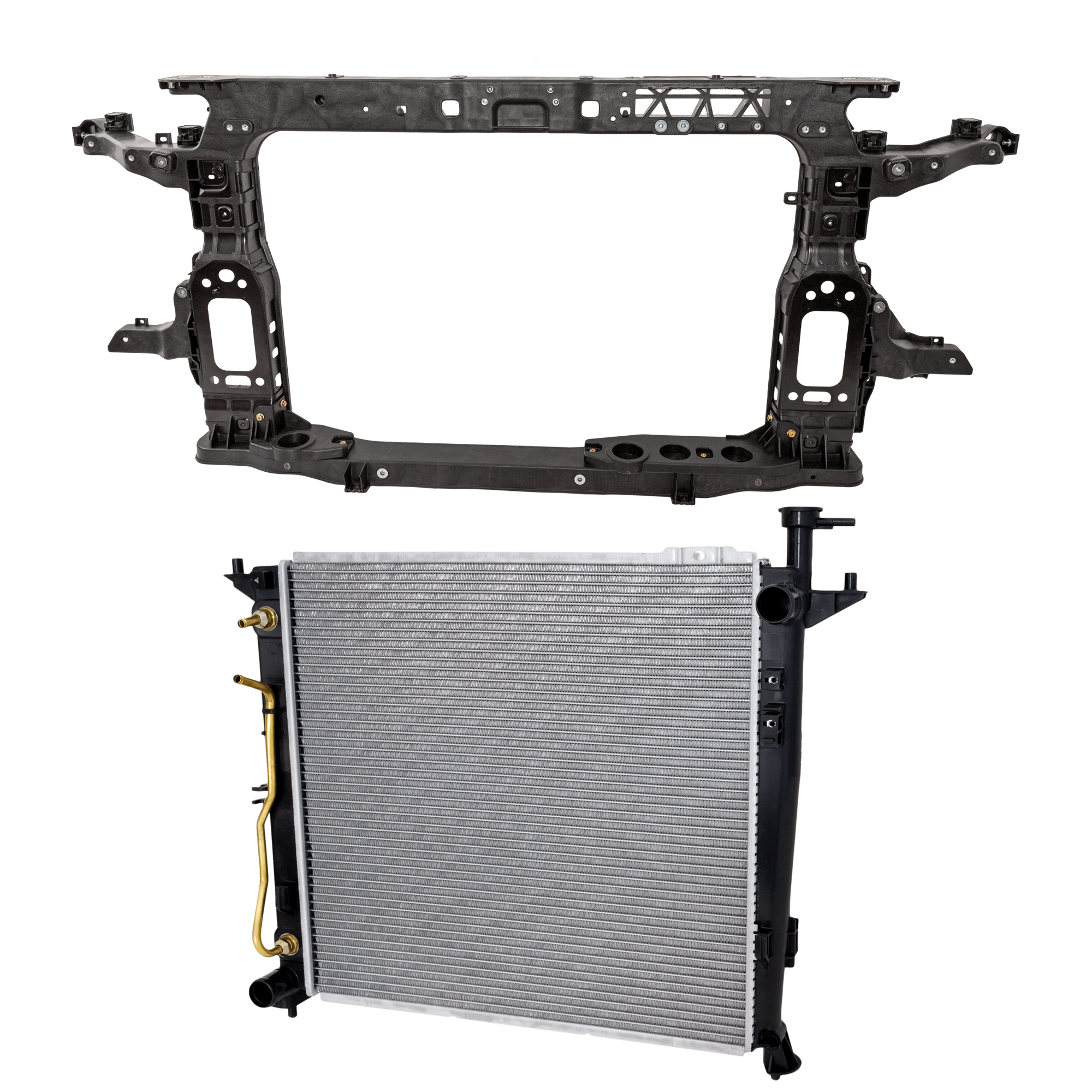 AM SANTA FE 19-20 RADIATOR SUPPORT 2 pc Kit Assembly with Radiator SKU KIT 042926-10 Partslink HY1225210 HY3010218 OEM 64101S2300-25310S1120