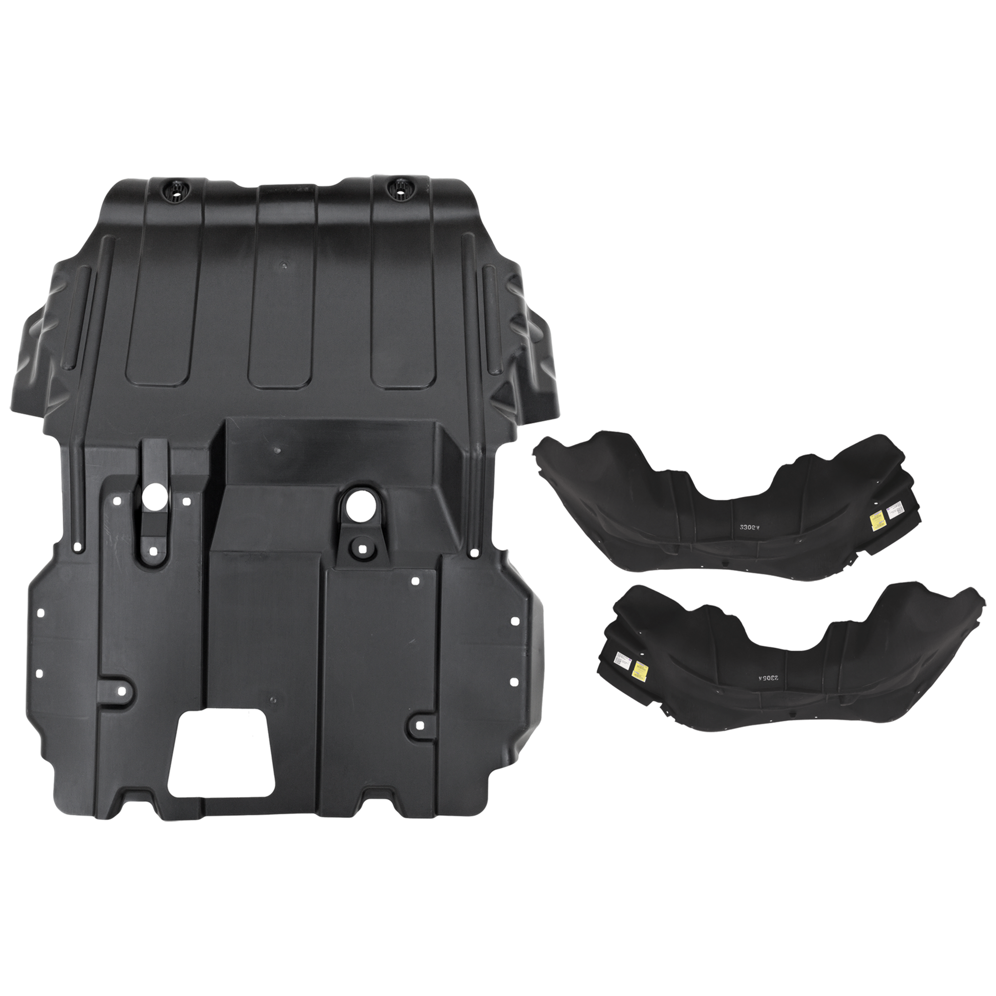 AM SILVERADO 1500-14-15 ENGINE SPLASH SHIELD 3 pc Kit Front Frame Skid Plate with Fender Liner CAPA SKU KIT 042926-20 Partslink GM1228194C GM1248237C GM1249237C OEM 22757273-22757274-22847943