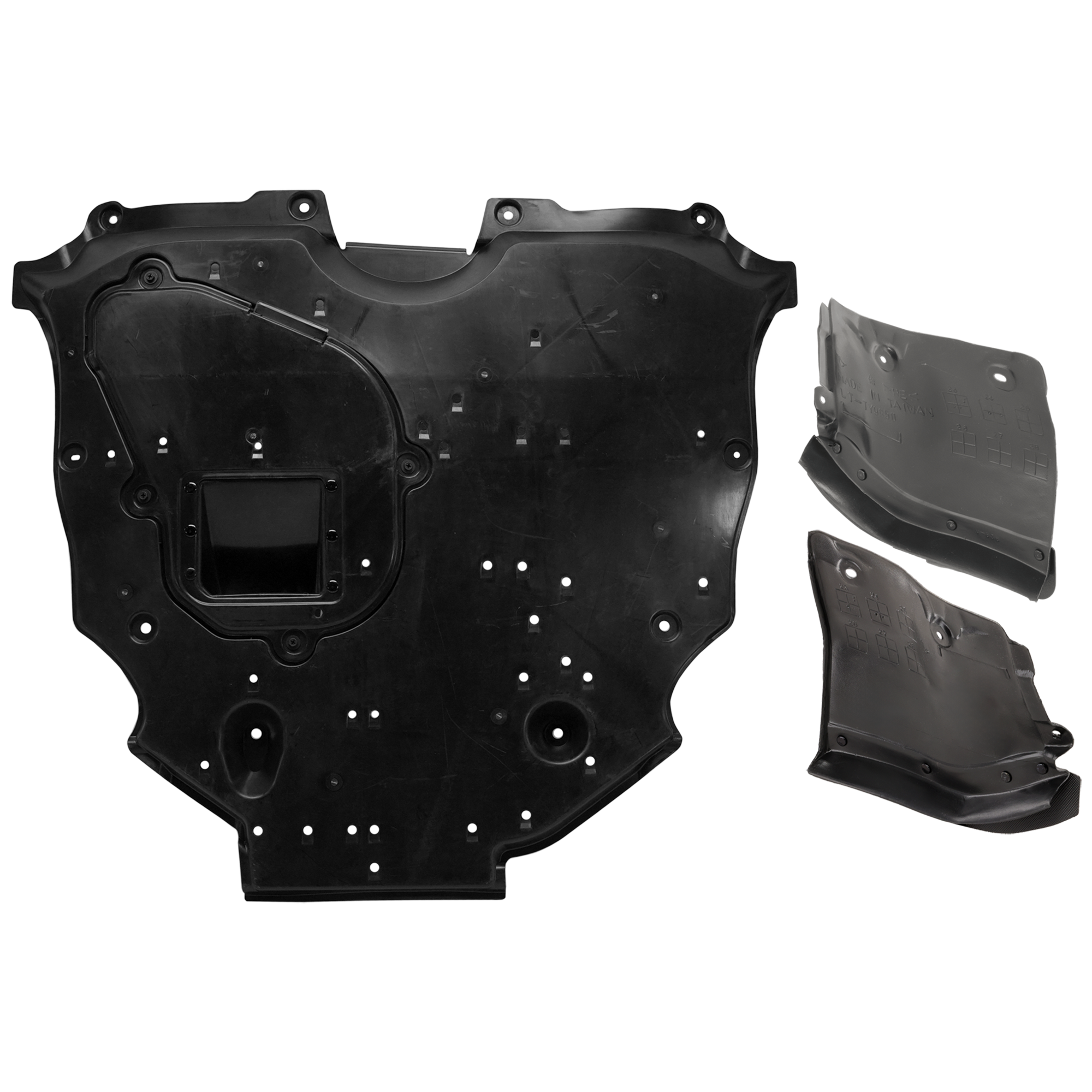 AM AVALON 19-22 CAMRY 18-24 ENGINE SPLASH SHIELD 3 pc Kit Under Cover Center Camry North America Built Vehicle with Fender Apron Seal SKU KIT 042926-23 OEM 5142006010-5373706130 PFM 5373
