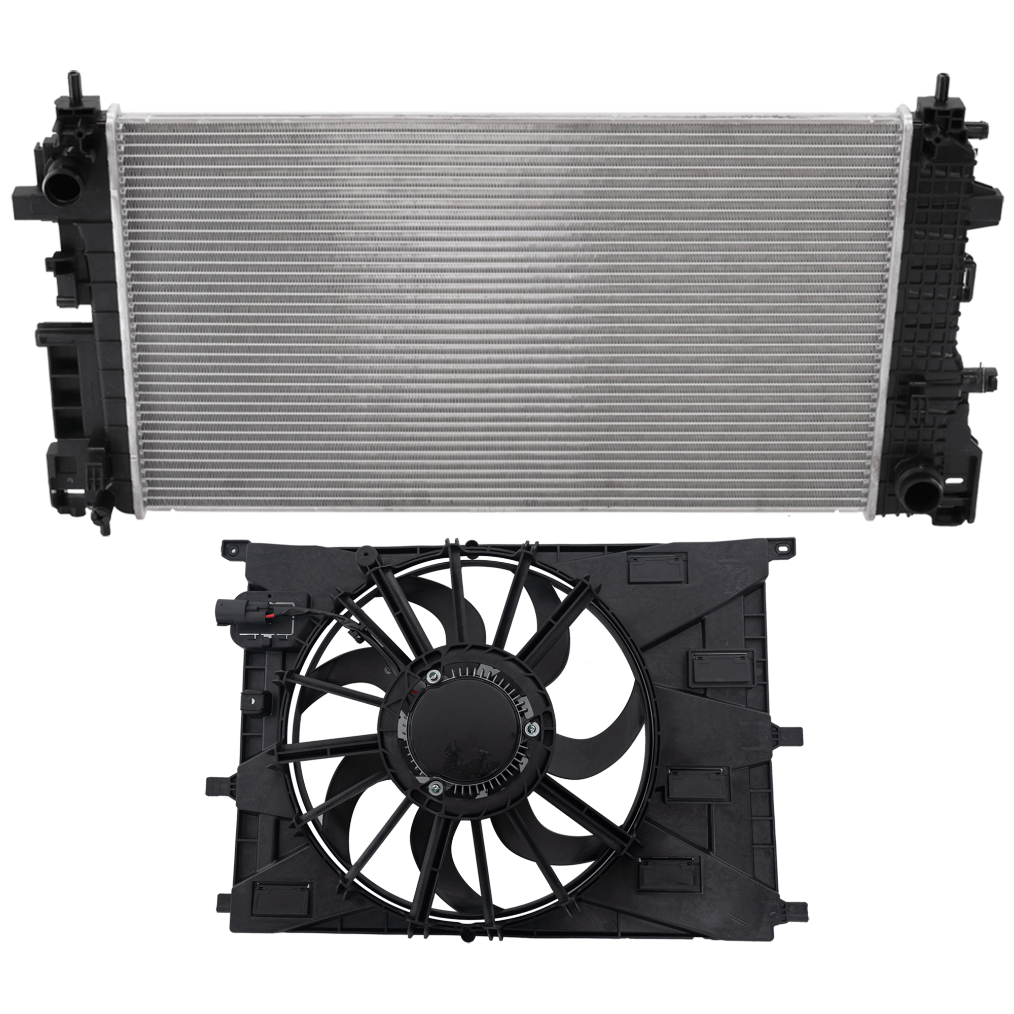 AM ENCORE GX 20-24 TRAILBLAZER 21-24 RADIATOR 2 pc Kit 1.3L Eng. FWD with Cooling Fan Assembly SKU KIT 042926-26 Partslink GM3010635 GM3115336 OEM 42771761-60002453