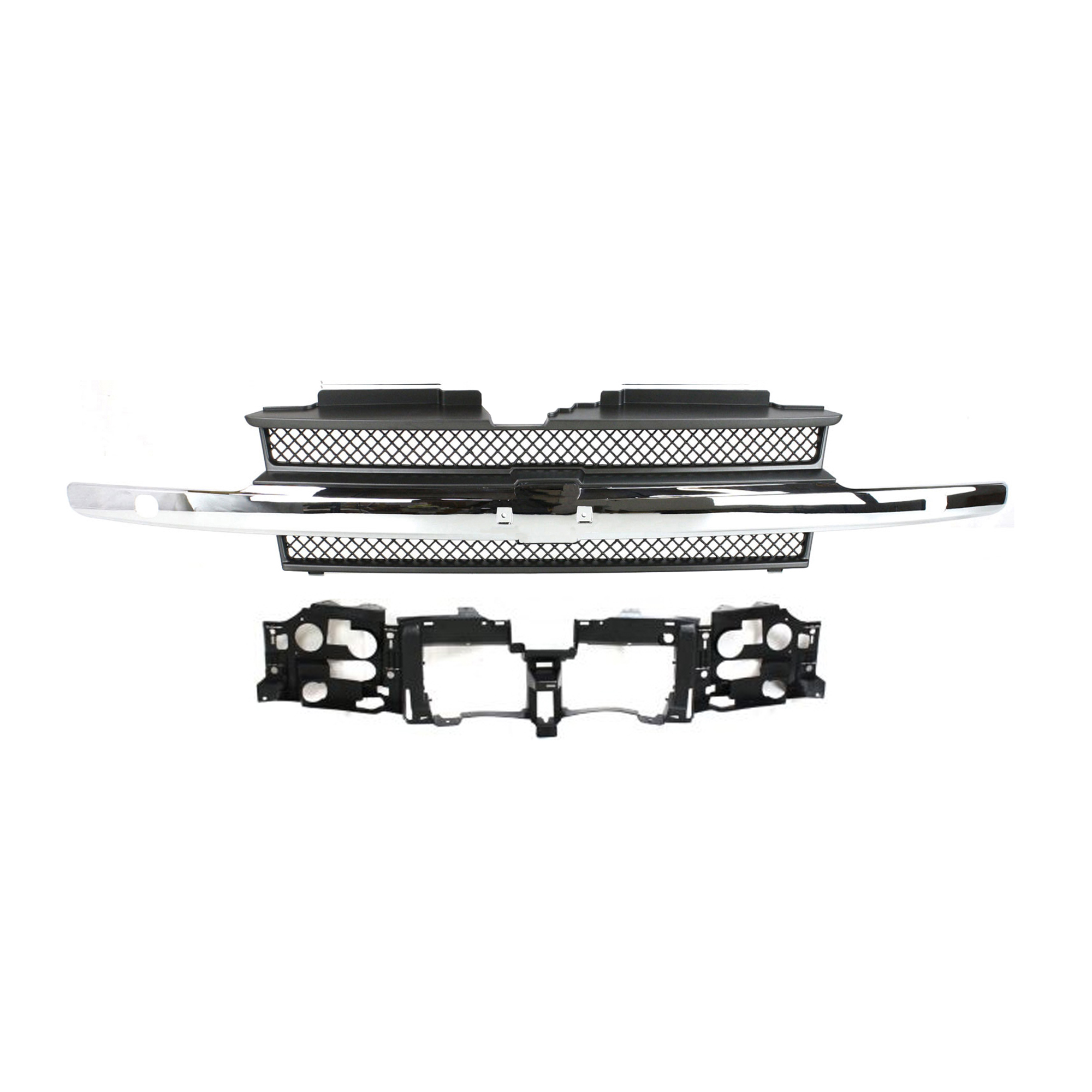AM TRAILBLAZER TRAILBLAZER EXT 02-05 GRILLE 2 pc Kit with Header Panel SKU KIT 050114-4 Partslink GM1200498 GM1221125 OEM 12336054-15831182