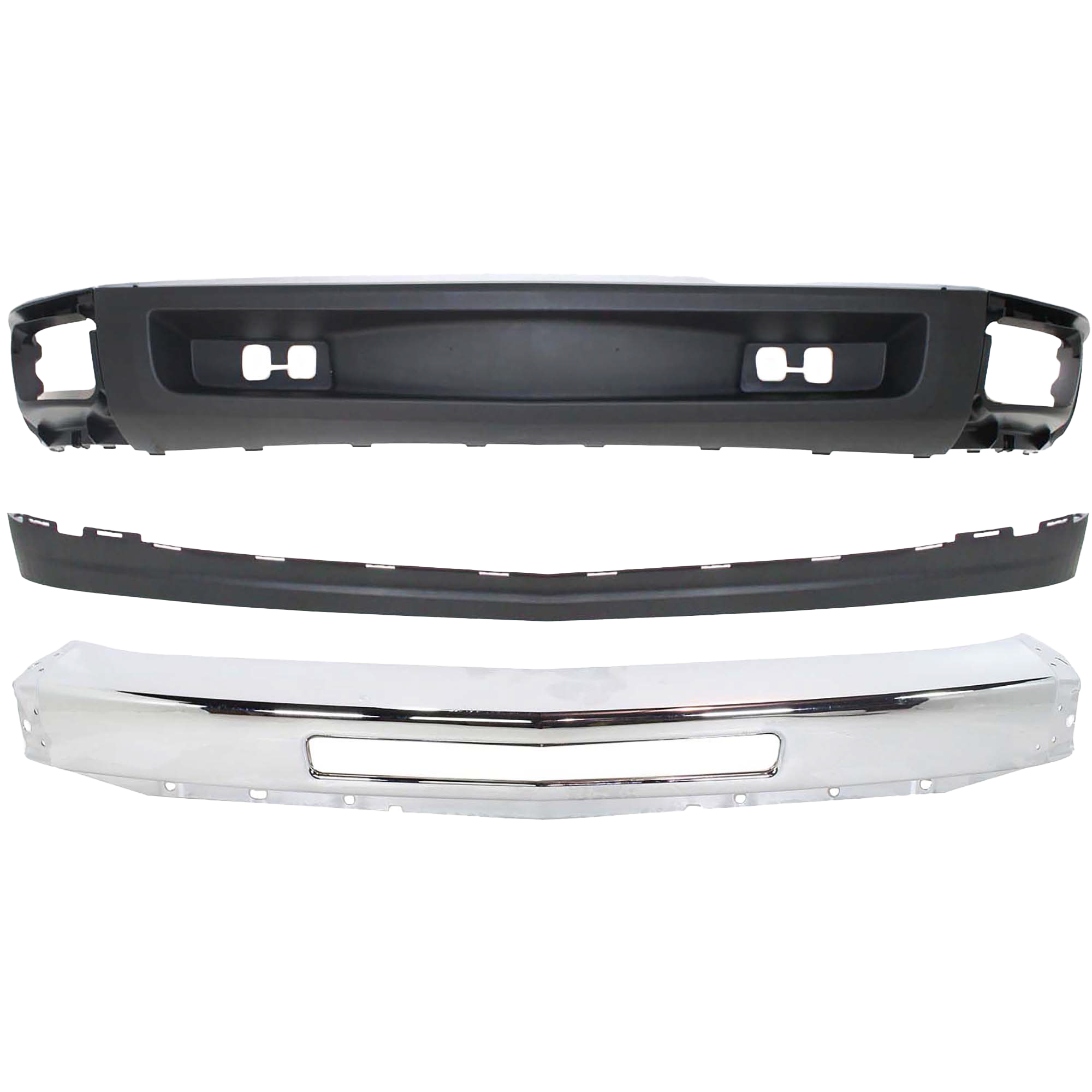 AM SILVERADO 1500-09-13 FRONT BUMPER 3 pc kit with Valances SKU KIT 050117-09 Partslink GM1002831 GM1092192 GM1092191 OEM 15941850-15915504-25821880