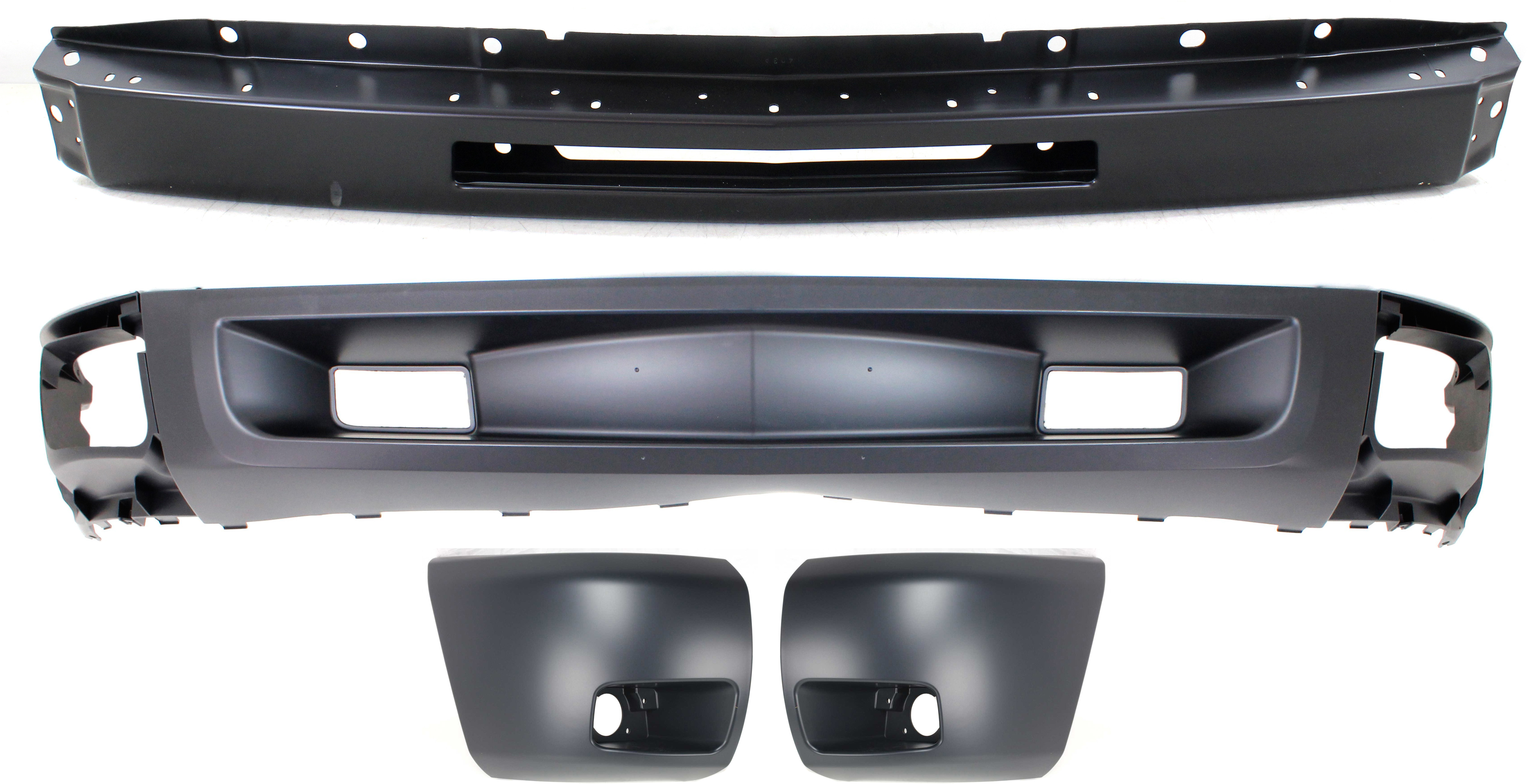 AM SILVERADO 1500-09-13 FRONT BUMPER 4 pc kit with Bumper End and Valance SKU KIT 050117-23 Partslink GM1002836 GM1004147 GM1005147 GM1092246 OEM 15941837-15941850-15891681-158