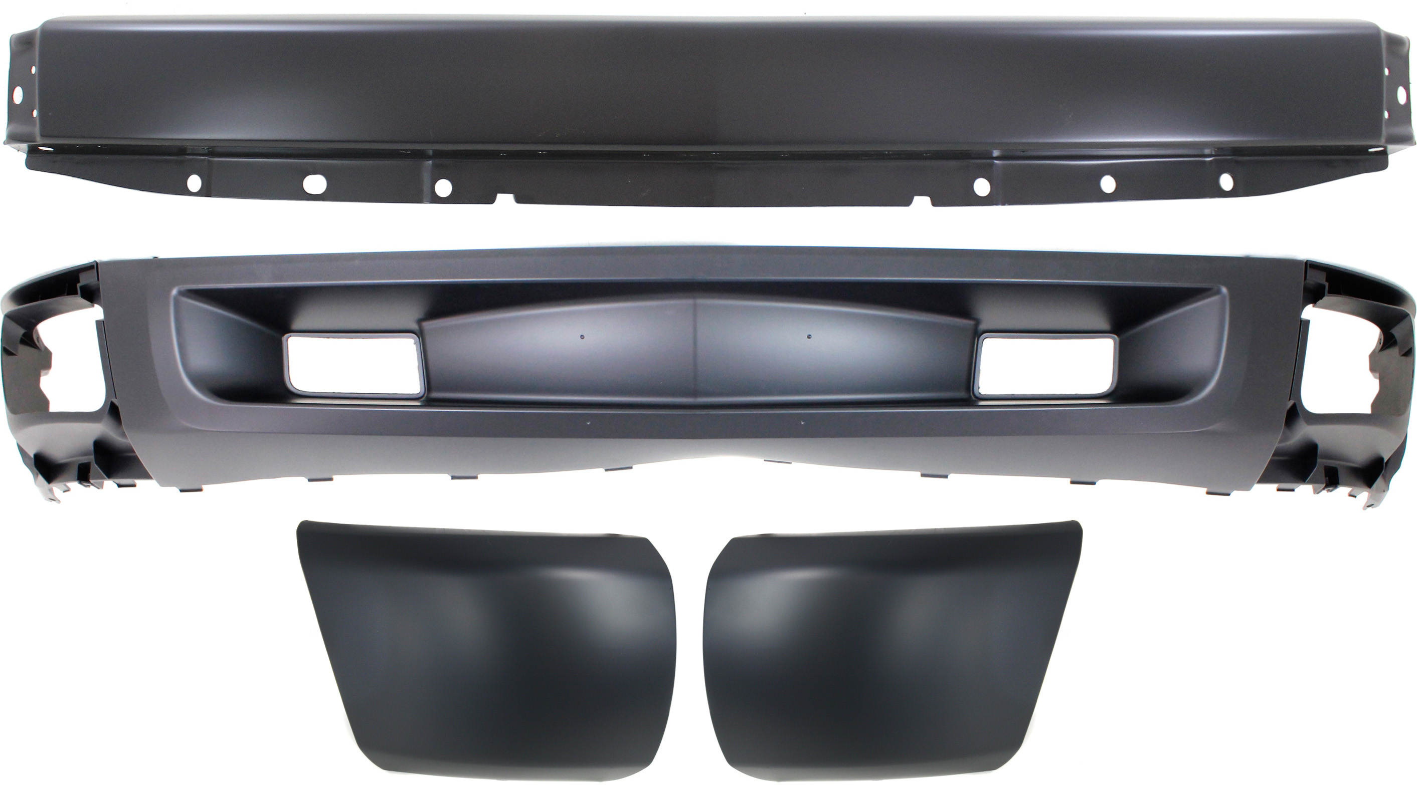 AM SILVERADO 1500-07-08 FRONT BUMPER 4 pc kit with Bumper End and Valance Excludes 2007 Classic SKU KIT 050117-30 Partslink GM1002828 GM1016103 GM1017103 GM1092246 OEM 15836962-15891690-15891691-207
