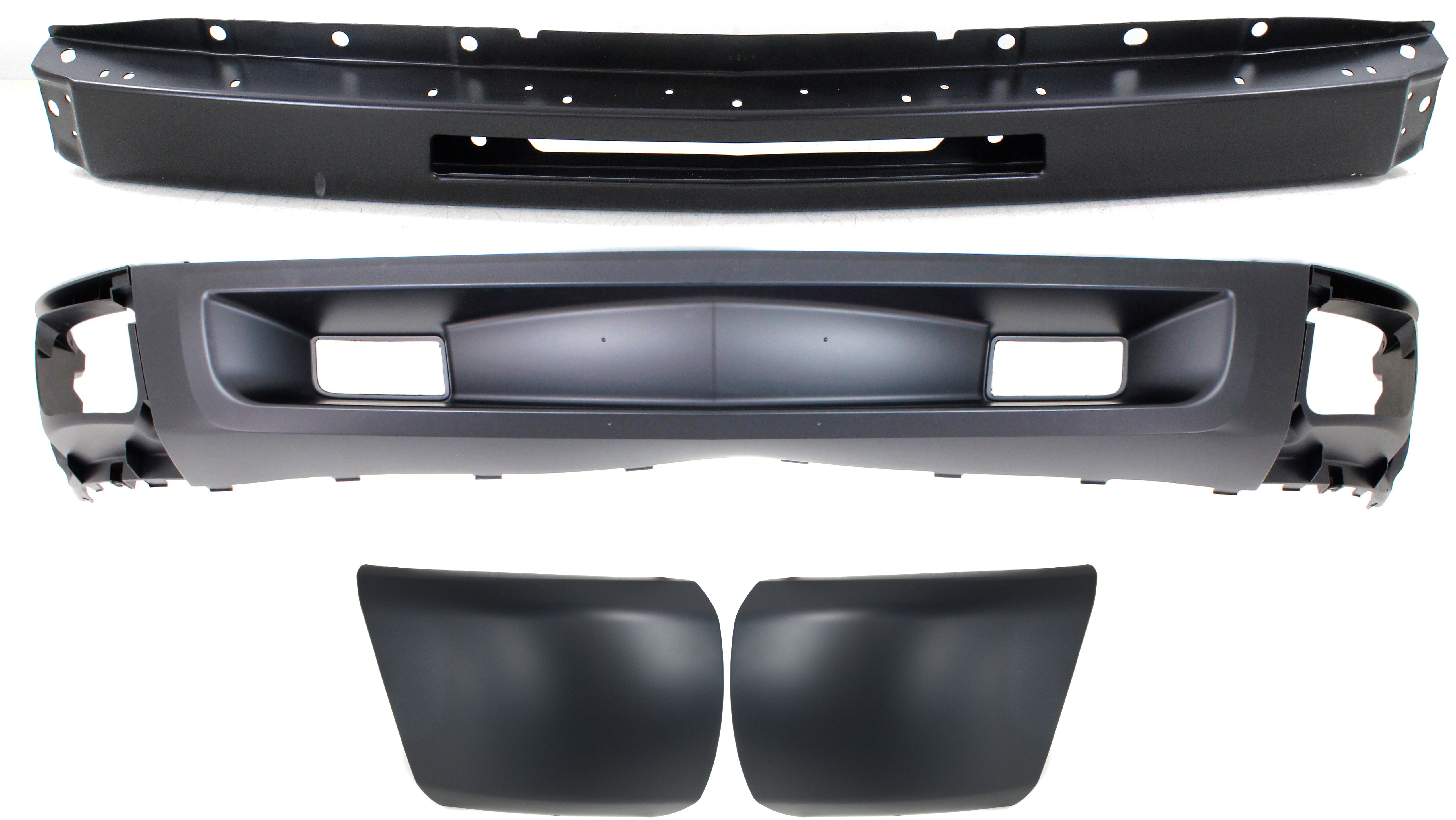 AM SILVERADO 1500-09-13 BUMPER 4 pc kit with Bumper End and Valance SKU KIT 050117-31 Partslink GM1002836 GM1016103 GM1017103 GM1092246 OEM 15941837-15941850-15891690-158