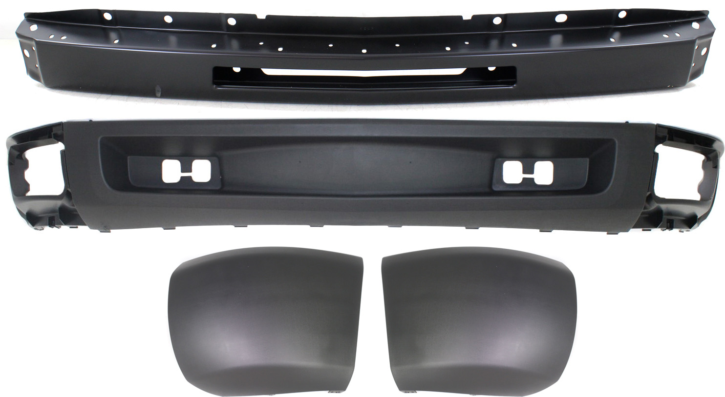 AM SILVERADO 1500-09-13 BUMPER 4 pc kit with Bumper End and Valance SKU KIT 050117-35 Partslink GM1002836 GM1004146 GM1005146 GM1092192 OEM 15941837-15941850-15838397-158