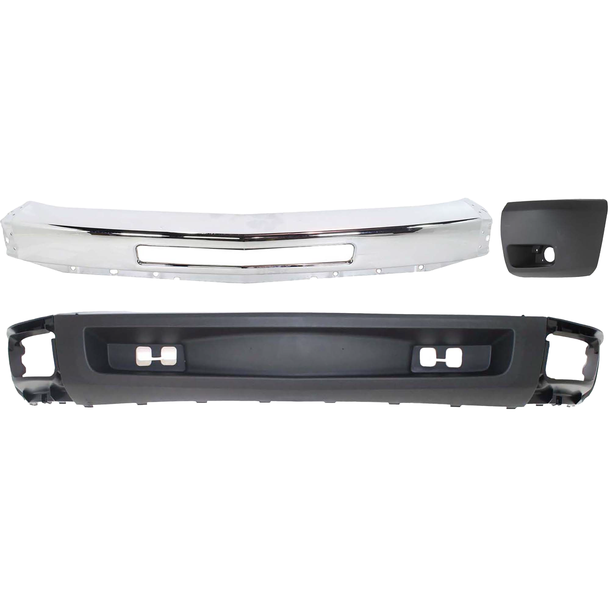 AM SILVERADO 1500-09-13 BUMPER 3 pc kit LH with Bumper End and Valance SKU KIT 050117-80 Partslink GM1002831 GM1004147 GM1092192 OEM 15941850-15891681-15915504