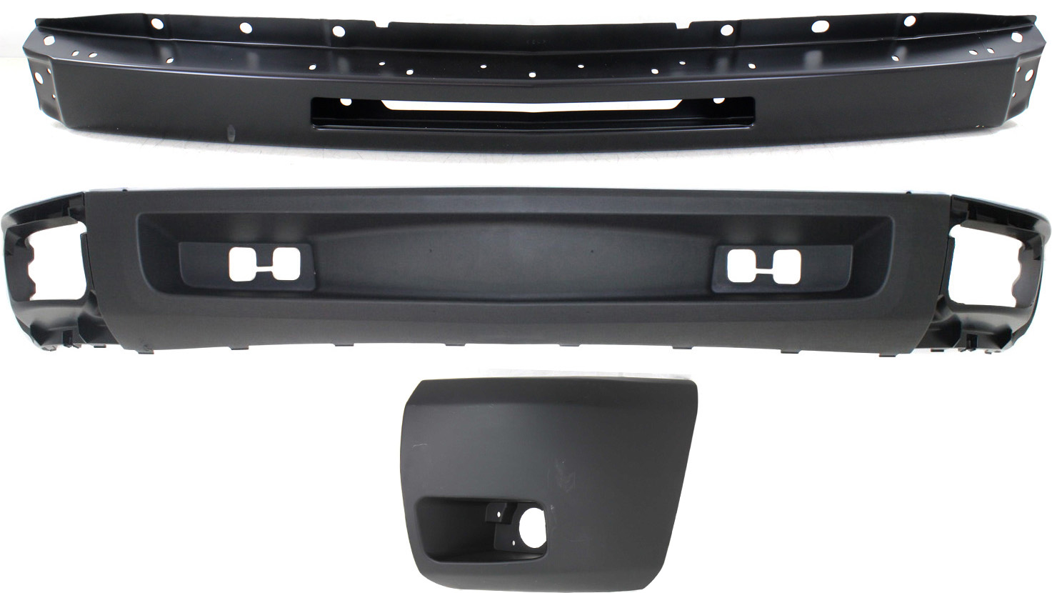AM SILVERADO 1500-09-13 BUMPER 3 pc kit LH with Bumper End and Valance SKU KIT 050117-82 Partslink GM1002836 GM1004147 GM1092192 OEM 15941837-15941850-15891681-159