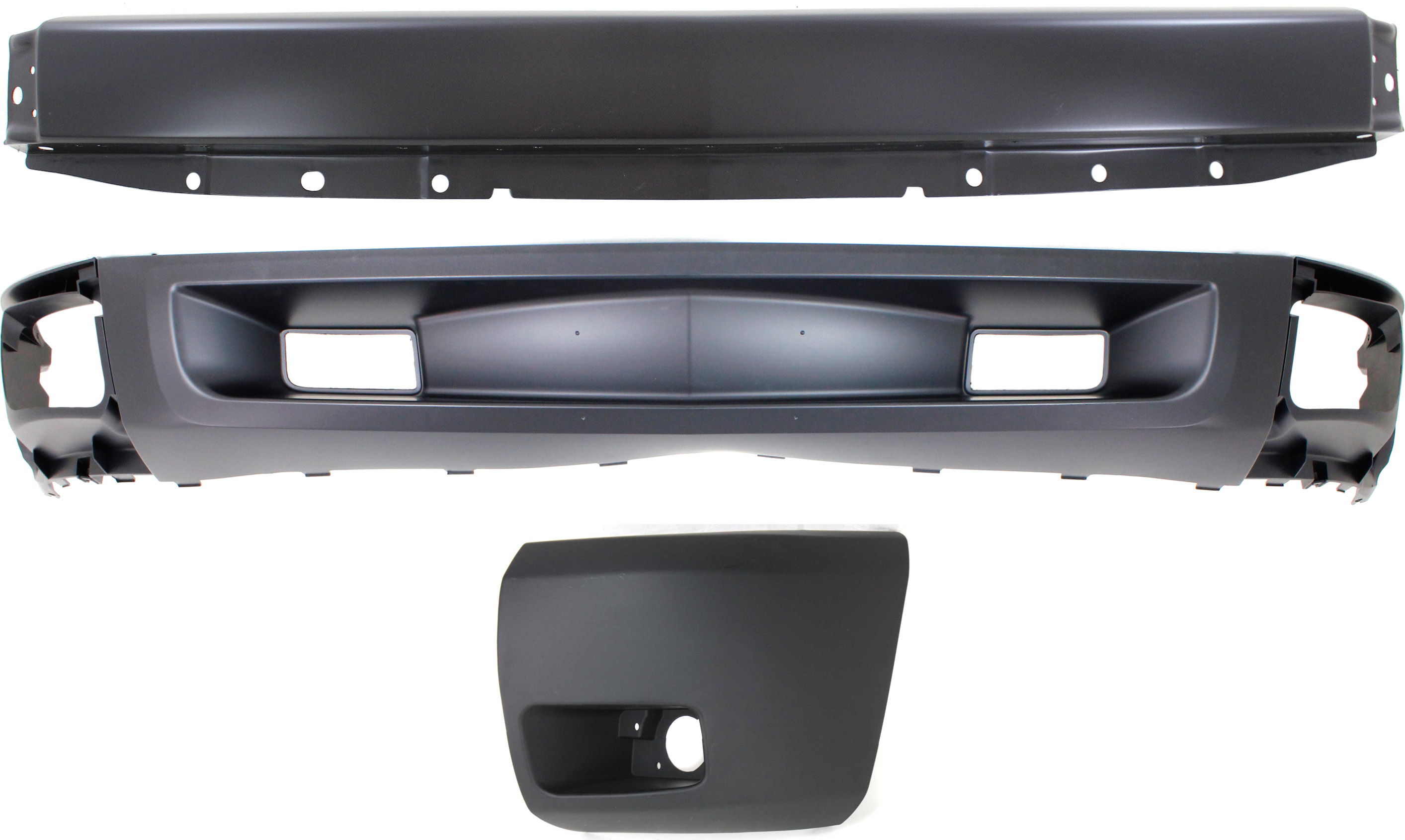 AM SILVERADO 1500-07-13 BUMPER 3 pc kit LH with Bumper End and Valance Excludes 2007 Classic SKU KIT 050117-85 Partslink GM1002828 GM1004147 GM1092246 OEM 15836962-15891681-20762570