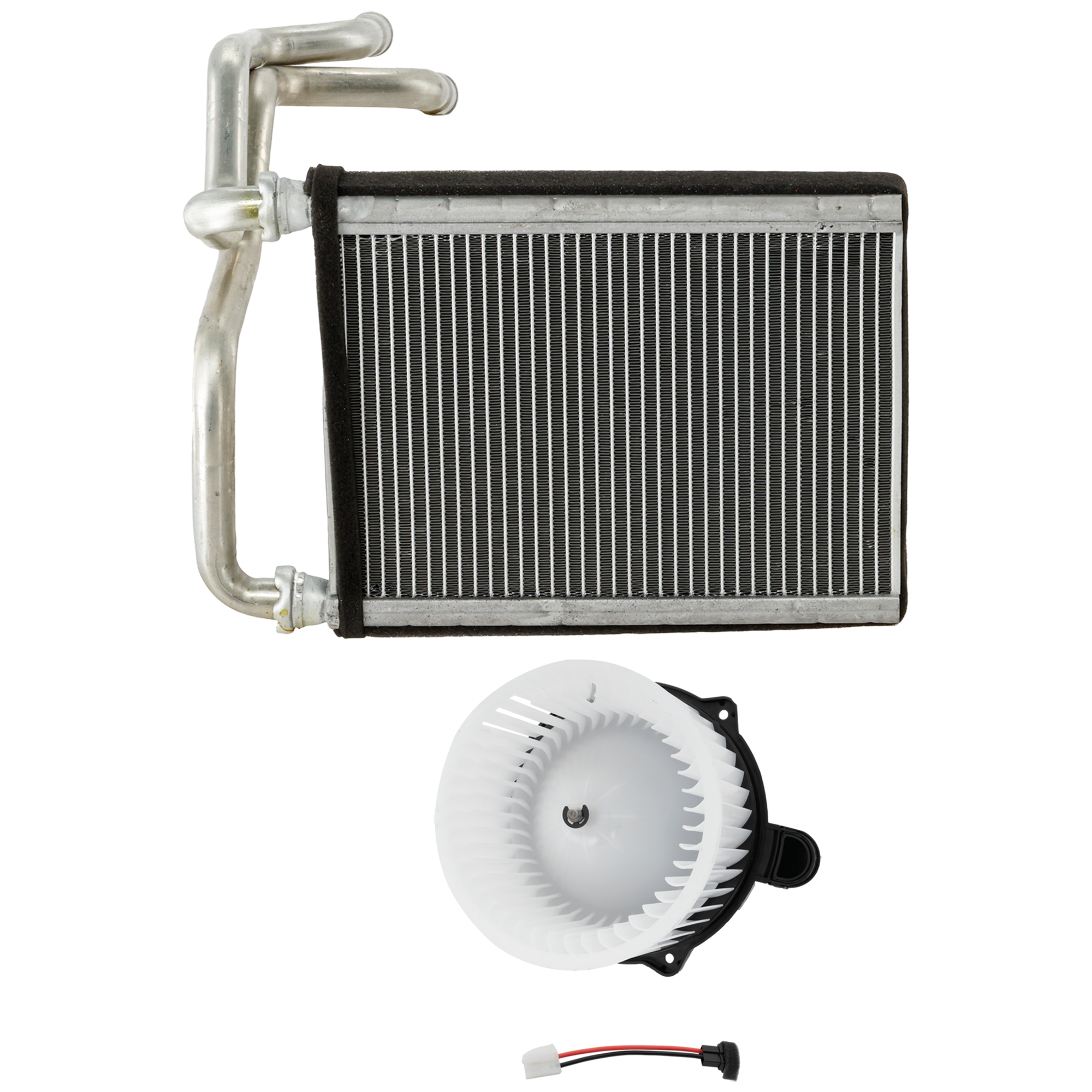 AM ELANTRA 07-10 BLOWER MOTOR 2 pc Kit Front w Motor Wheel with Heater Core SKU KIT 050126-23 OEM 971132B000-971132H000-971133M0