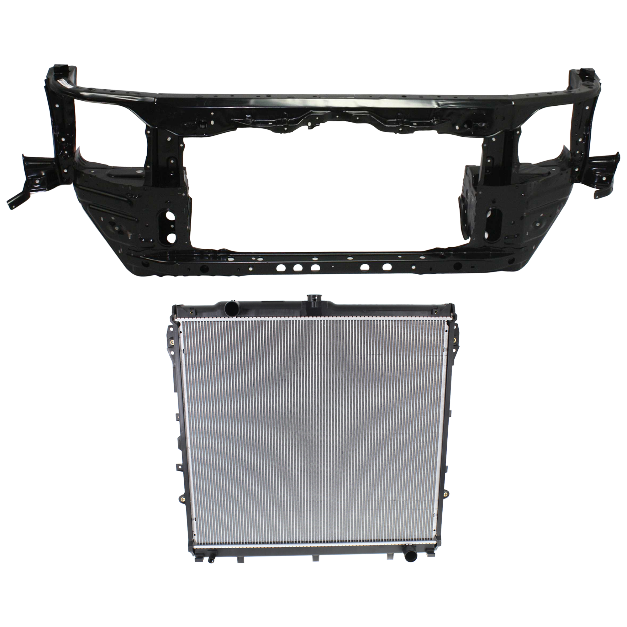 AM TUNDRA 14-20 RADIATOR SUPPORT 2 pc Kit Assembly 4.6L 5.7L Eng. with Radiator SKU KIT 050126-39 Partslink TO1225325 TO3010316 OEM 532010C090-164000S010