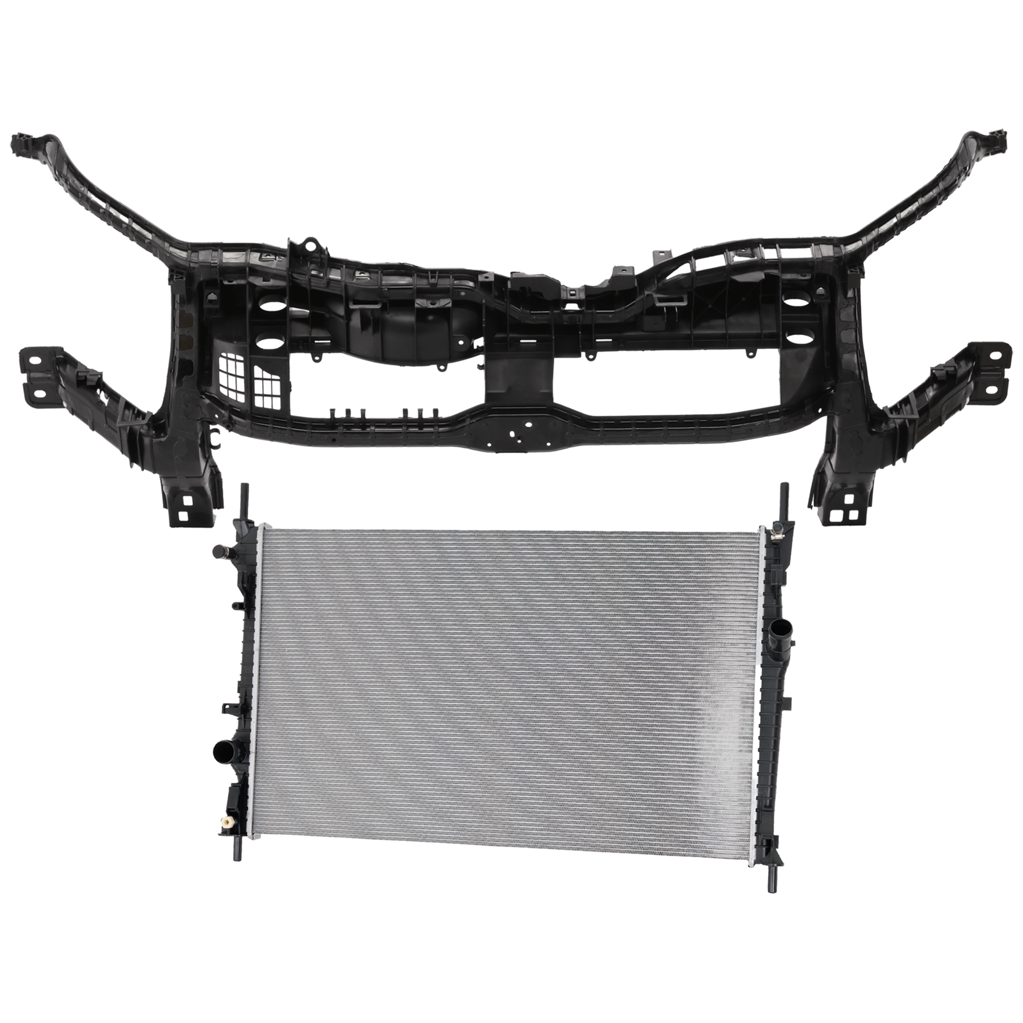 AM TRANSIT 250 TRANSIT 350-15-19 RADIATOR SUPPORT 2 pc Kit Assembly 3.2L 3.5L 3.7L Eng. with Radiator SKU KIT 050126-42 Partslink FO1225246 FO3010329 OEM NK3Z8A284A CK4Z8005B