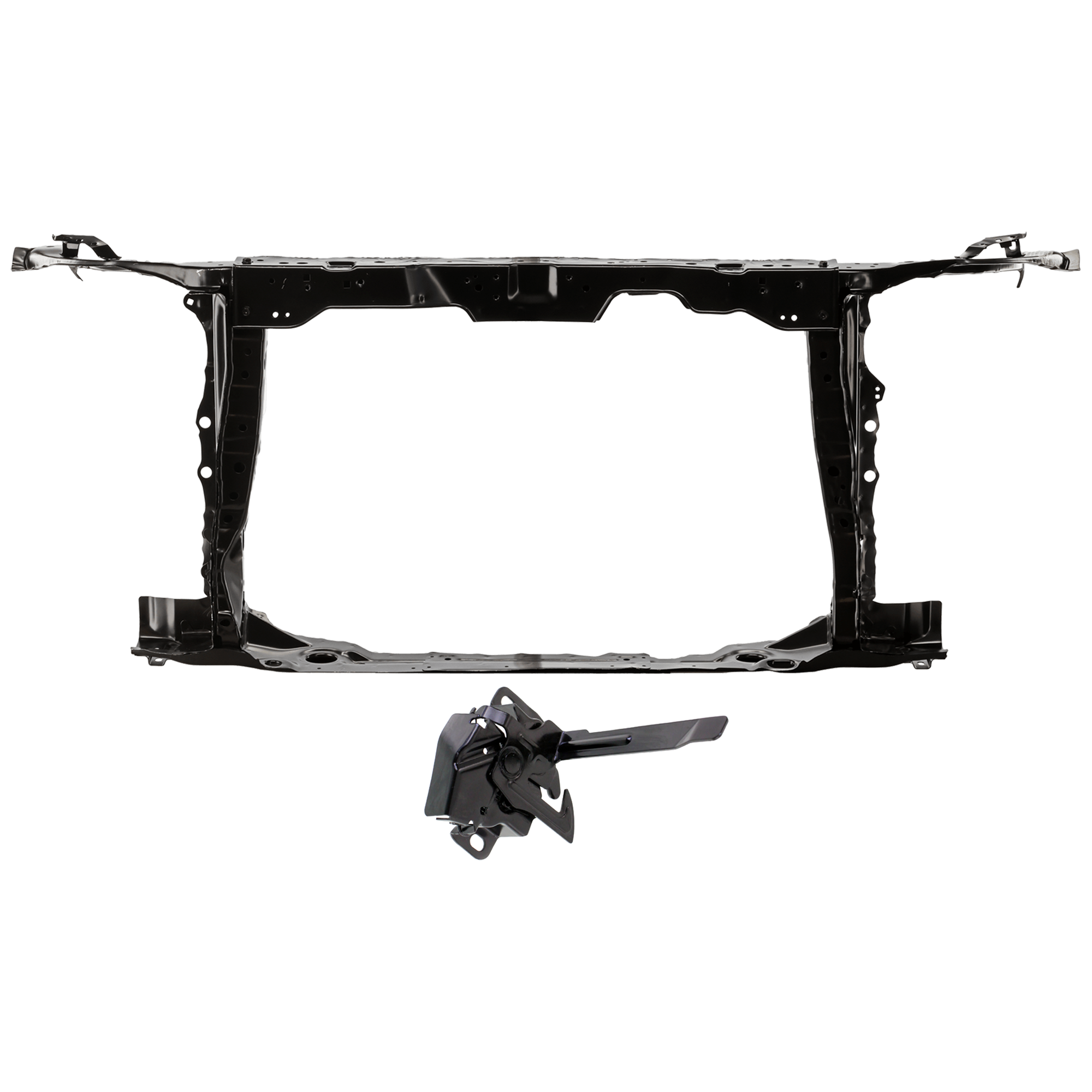AM CIVIC 12-12 RADIATOR SUPPORT 2 pc Kit Assembly with Hood Latch SKU KIT 050126-52 Partslink HO1225168 HO1234127 OEM 60400TR3A00ZZ 74120TR0A11
