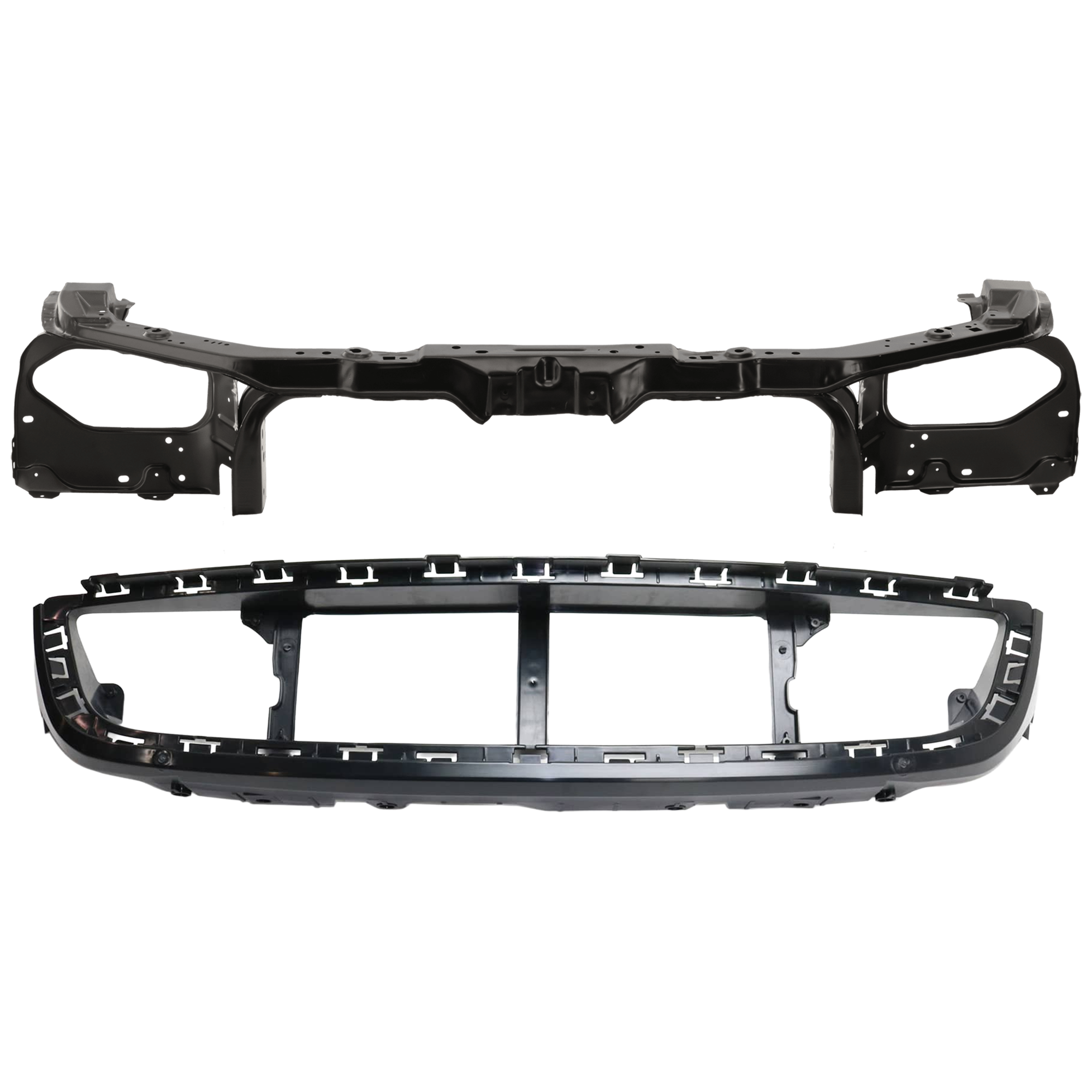 AM MUSTANG 13-14 RADIATOR SUPPORT UPPER 2 pc Kit with Grille Reinforcement SKU KIT 050126-60 Partslink FO1225198 FO1223122 OEM AR3Z16138A DR3Z8A200AA