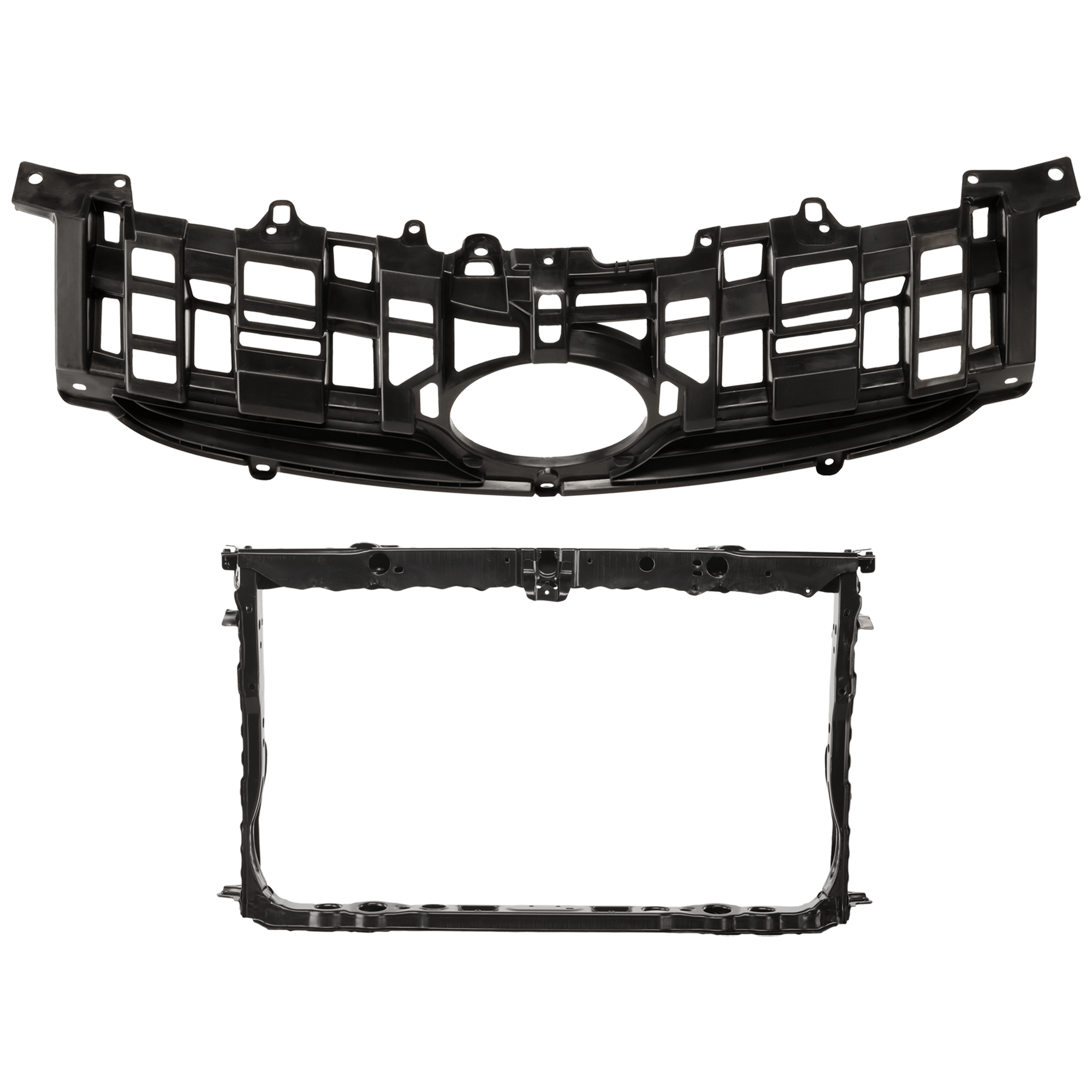 AM PRIUS 10-11 RADIATOR SUPPORT 2 pc Kit Assembly with Grille Assembly SKU KIT 050126-62 Partslink TO1225330 TO1200318 OEM 5320147903-5311147020