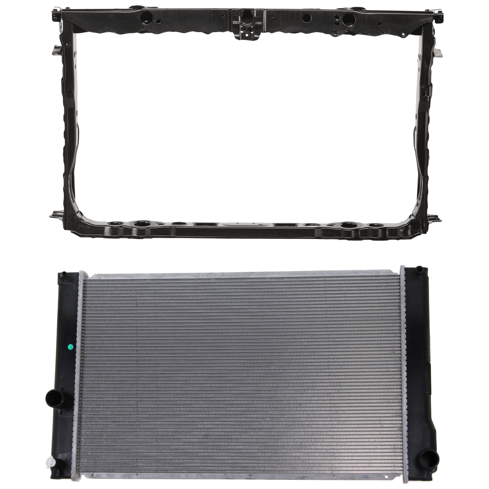 AM PRIUS 10-15 PRIUS PLUG IN 12-15 RADIATOR SUPPORT 2 pc Kit Assembly with Radiator SKU KIT 050126-66 Partslink TO1225330 TO3010325 OEM 5320147903-1640037230