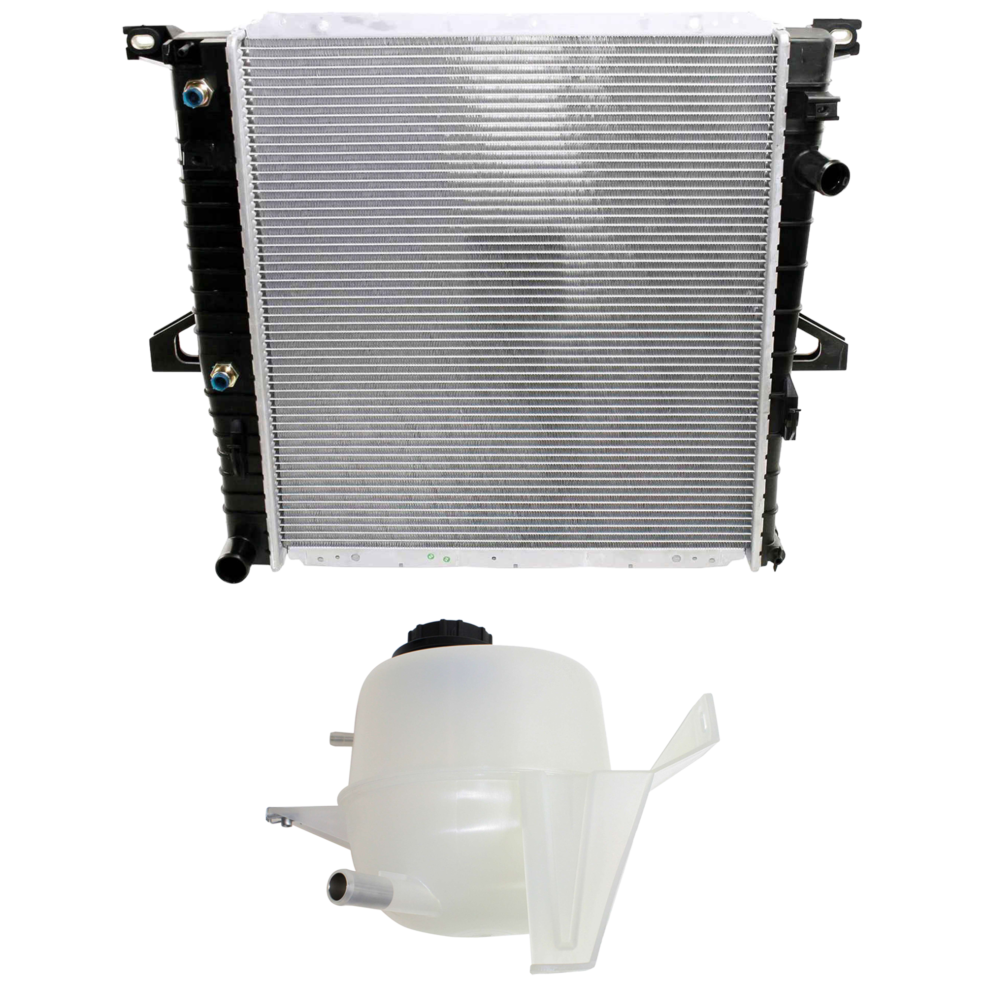 AM RANGER 01-11 RADIATOR 2 pc Kit 4 Cyl 2.3L Eng. with Coolant Reservoir SKU KIT 050126-79 Partslink FO3010244 FO3014126 OEM 6L5Z8005AA 2L5Z8A080AA PFM