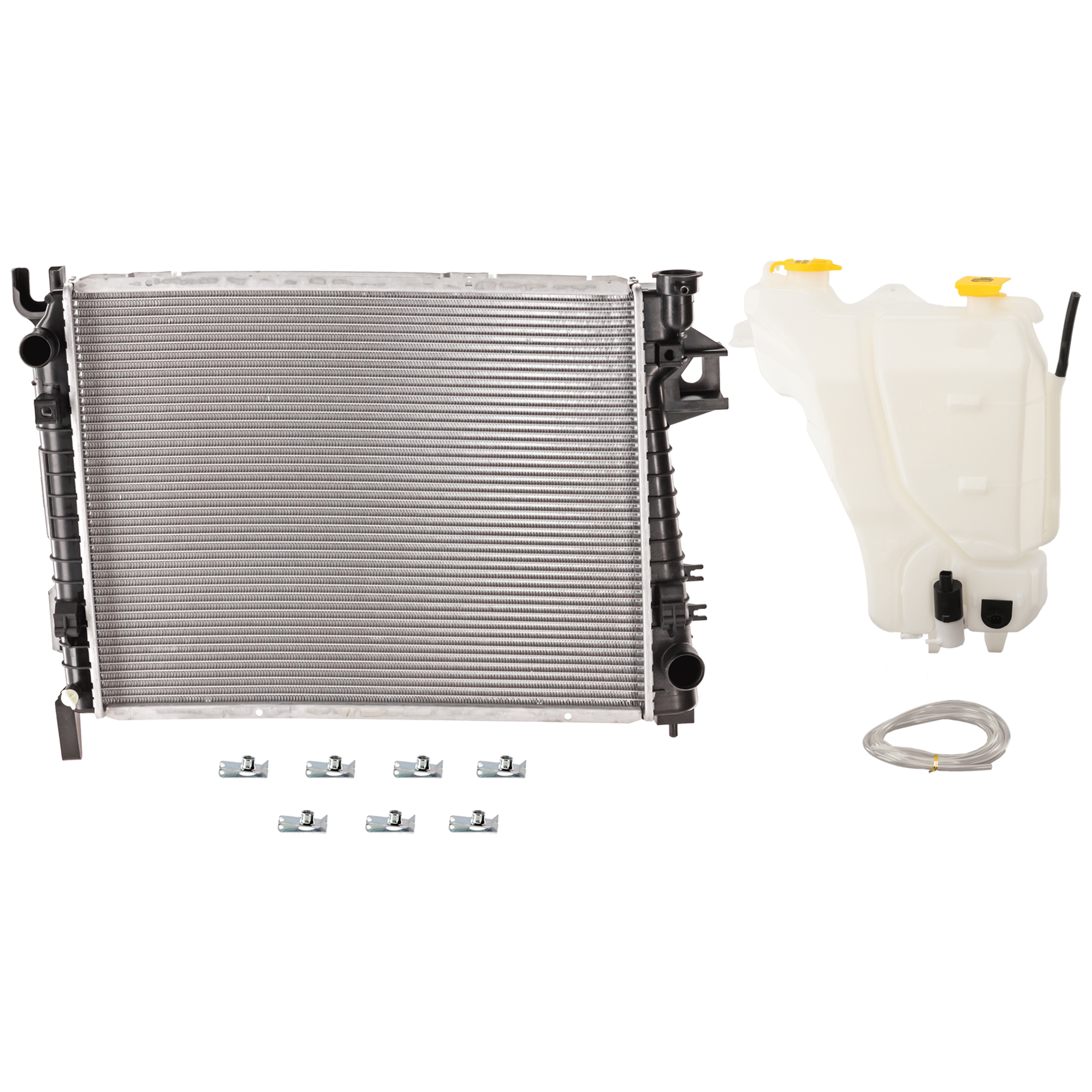 AM RAM 1500-06-08 RADIATOR 2 pc Kit 6-8 Cyl 3.7L 4.7L Eng. with Coolant Reservoir SKU KIT 050126-80 Partslink CH3010281 CH3014140 OEM 55056681AC 55056502AE PFM