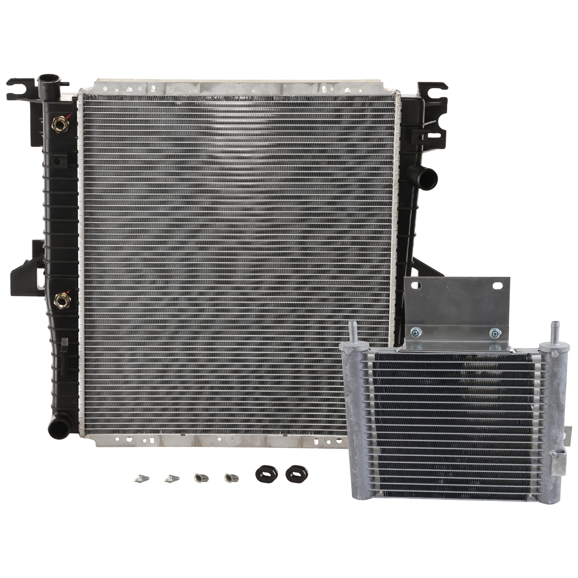 AM EXPLORER 96-99 RADIATOR 2 pc Kit 8 Cyl 5.0L Eng. with Oil Cooler SKU KIT 050126-83 Partslink FO3010152 FO4050147 OEM XL2Z8005CA 5L5Z7A095A