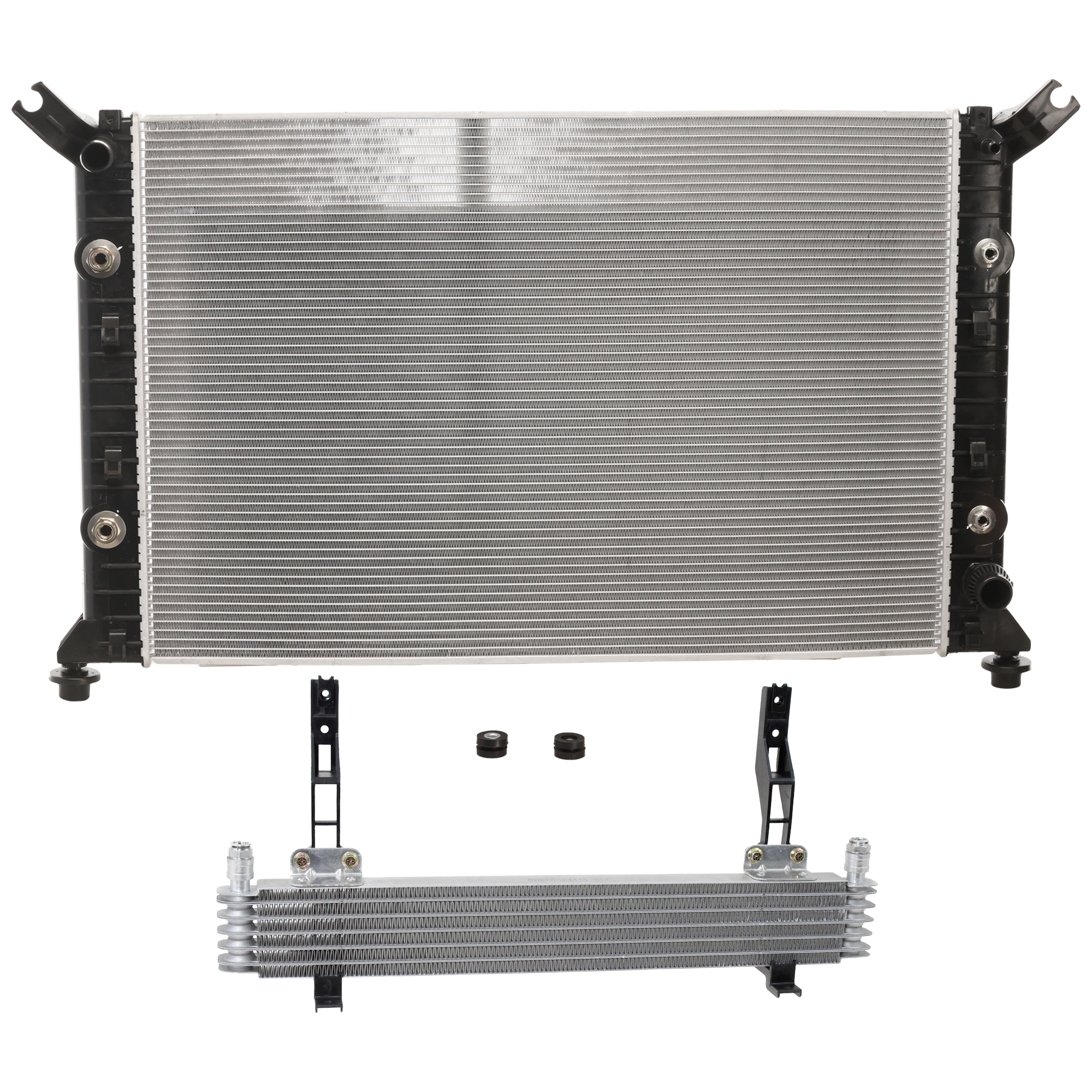 AM SILVERADO SIERRA 2500 HD 3500 HD 11-14 RADIATOR 2 pc Kit 8 Cyl 6.0L Eng. with Oil Cooler SKU KIT 050126-87 Partslink GM3010566 GM4050118 OEM 84179524-25874229