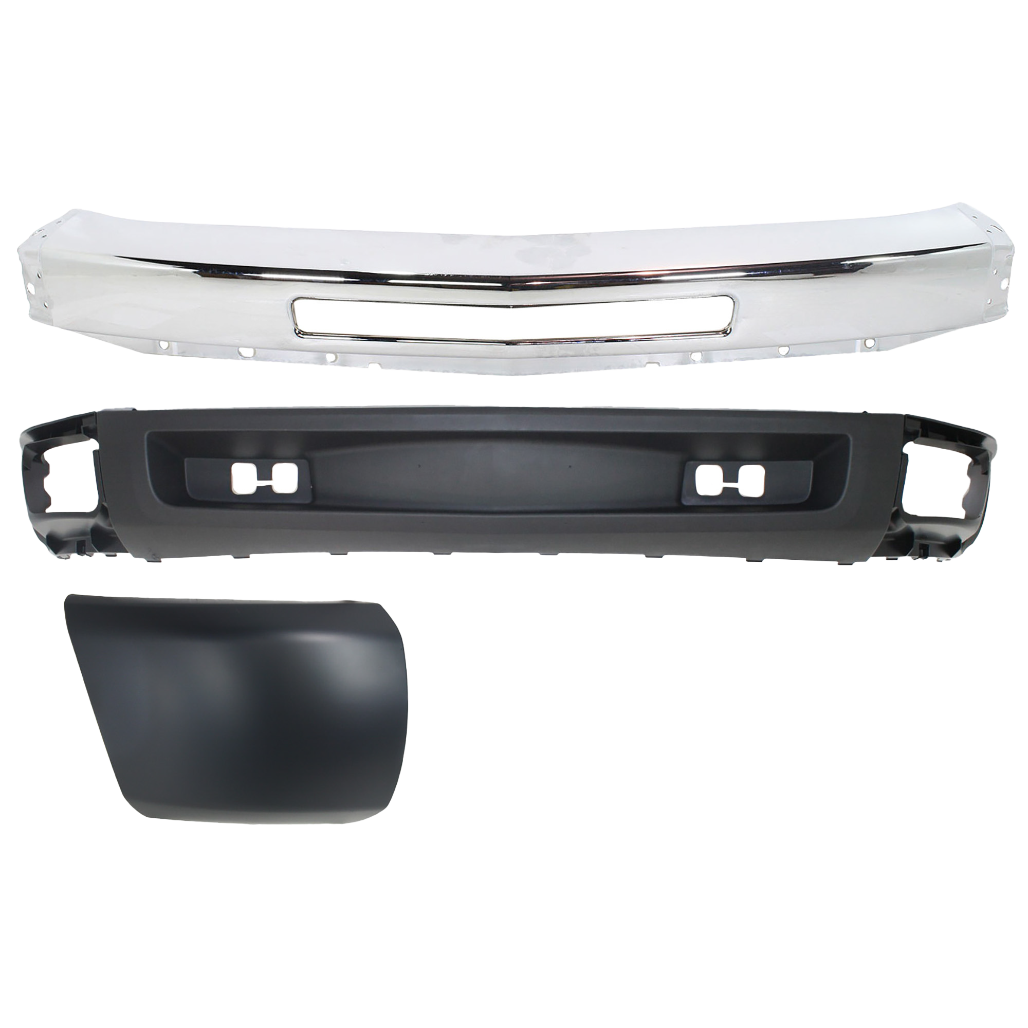 AM SILVERADO 1500-09-13 BUMPER 3 pc kit RH with Bumper End and Valance SKU KIT 050217-52 Partslink GM1002831 GM1017103 GM1092192 OEM 15941850-15891691-15915504