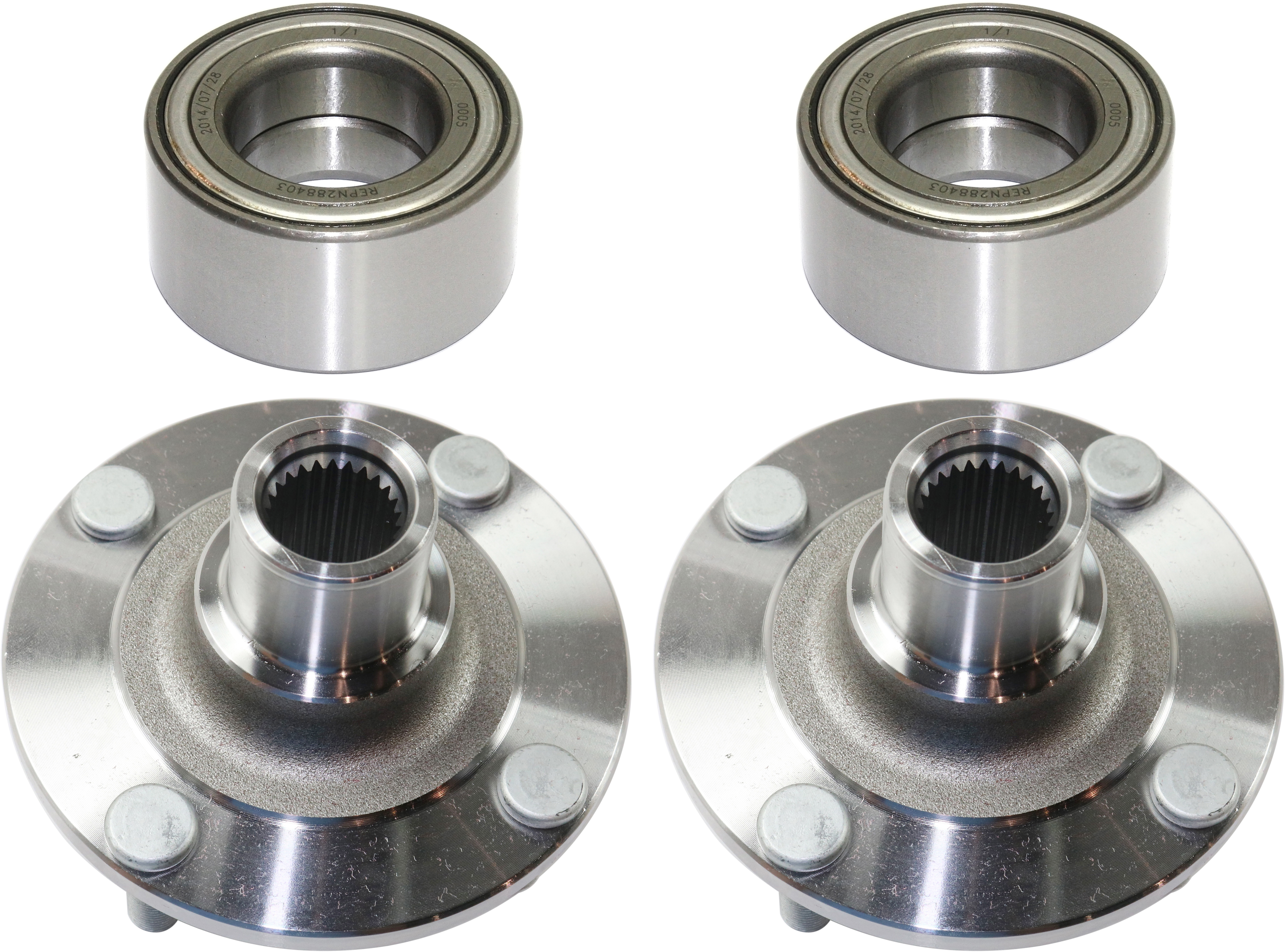 AM SENTRA 00-06 FRONT HUB ASSEMBLY RH AND LH 4 Studs 4 pc Kit Front Wheel Drive w Wheel Bearings SKU KIT 050218-02