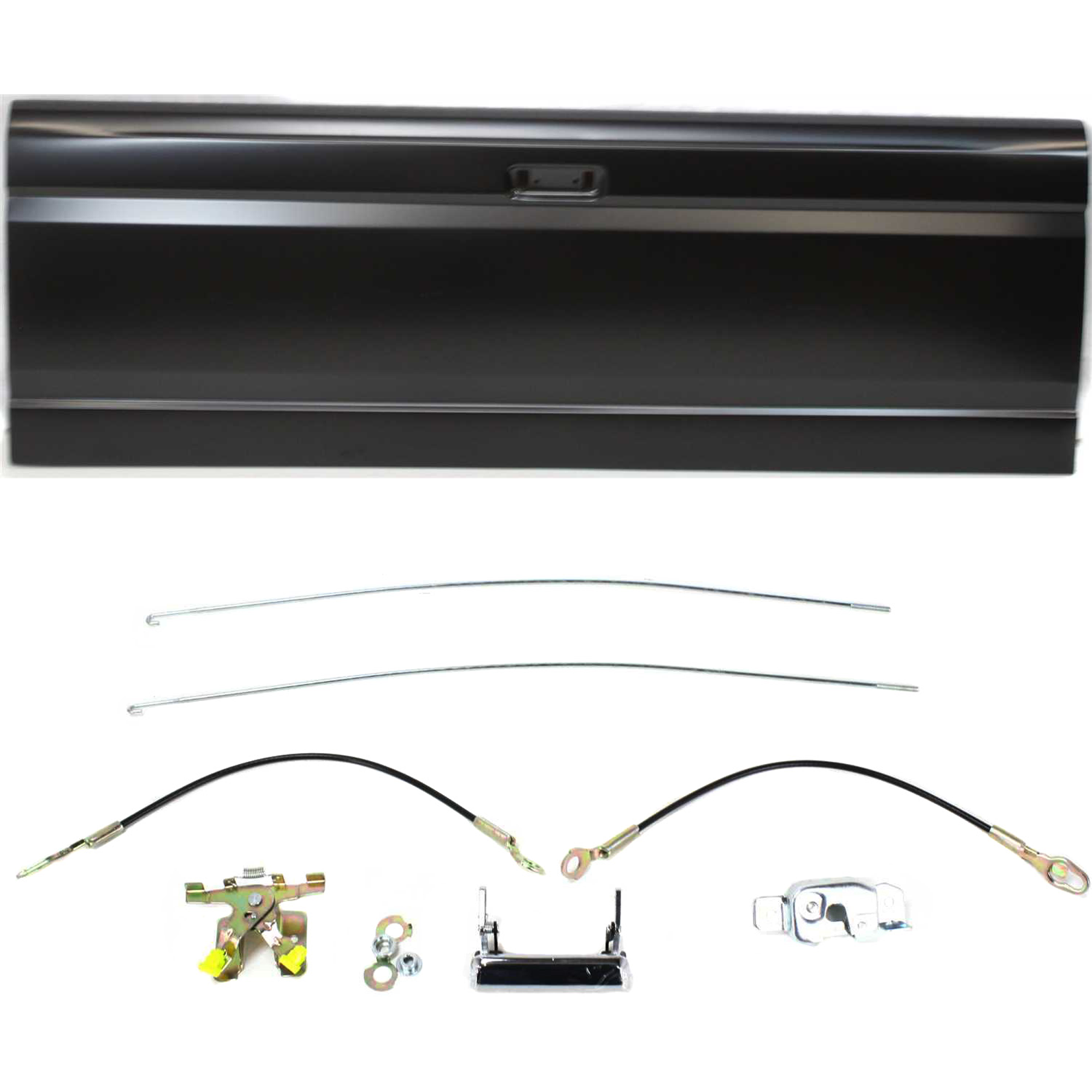 AM F 350-87-97 F 150-87-96 TAILGATE 2 pc Kit Steel Primed Styleside with Tailgate Lock SKU KIT 050225-04