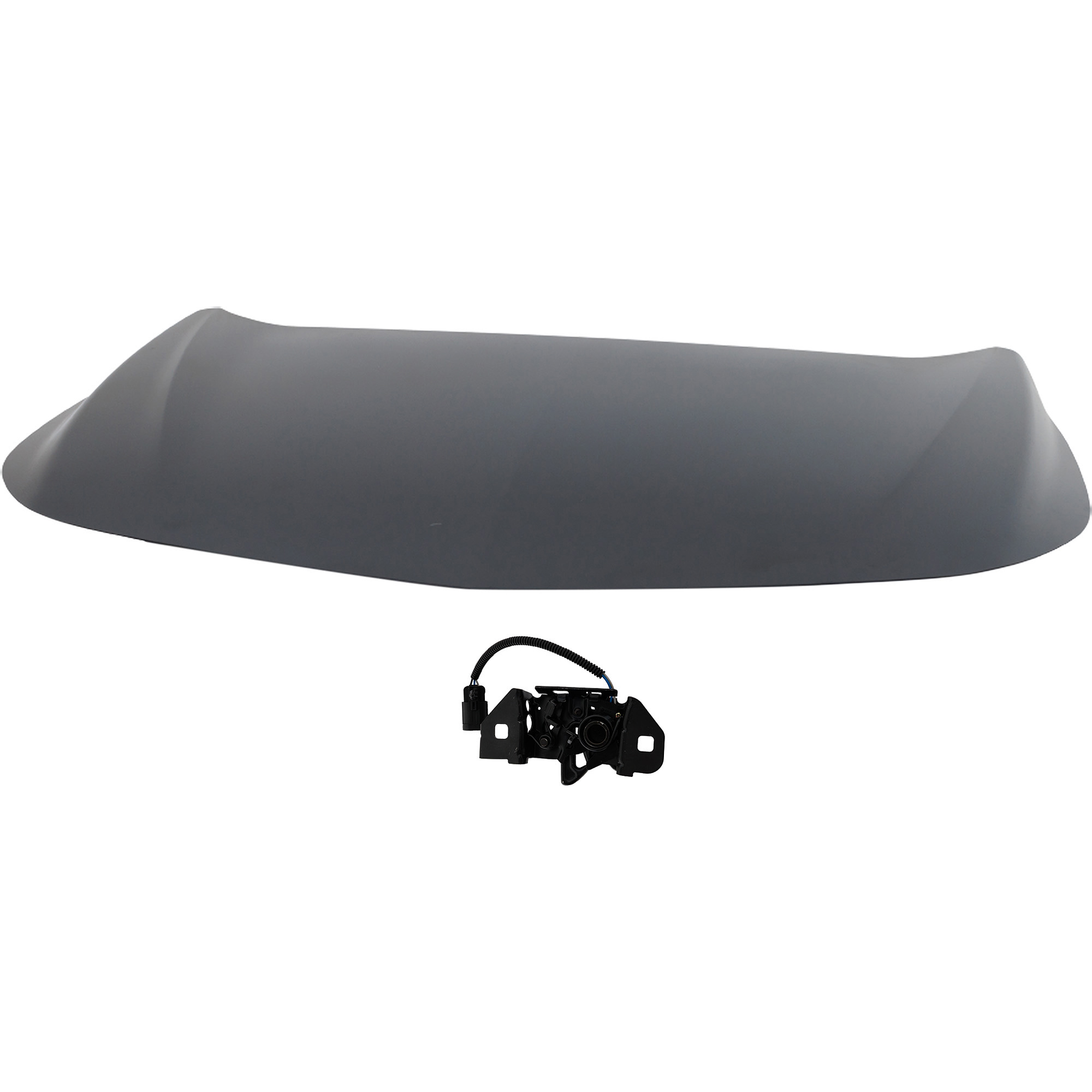 AM MALIBU 16-18 HOOD 2 pc Kit Steel Primed with Hood Latch SKU KIT 050225-06 Partslink GM1230457 GM1234127 OEM 84273742-23134824 PFM 84160734
