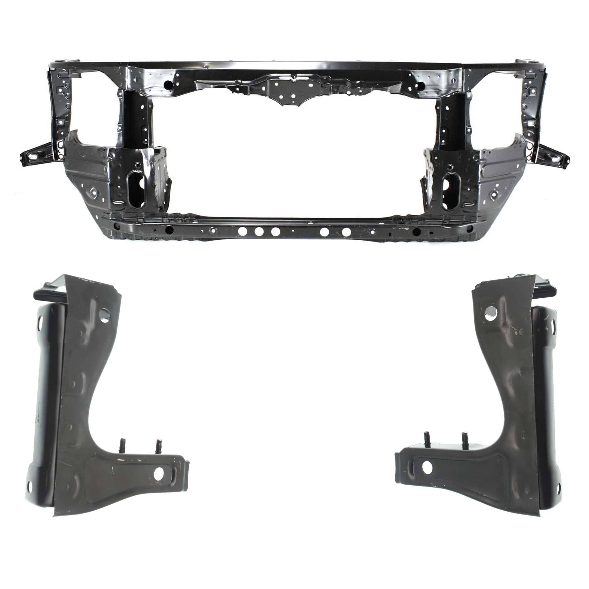 AM SEQUOIA 08-22 TUNDRA 07-10 RADIATOR SUPPORT 3 pc Kit Assembly Primed Steel with Radiator Support Bracket SKU KIT 050225-108 Partslink TO1225275 TO1225436 TO1225435 OEM 532010C071-539060C010-539050C0