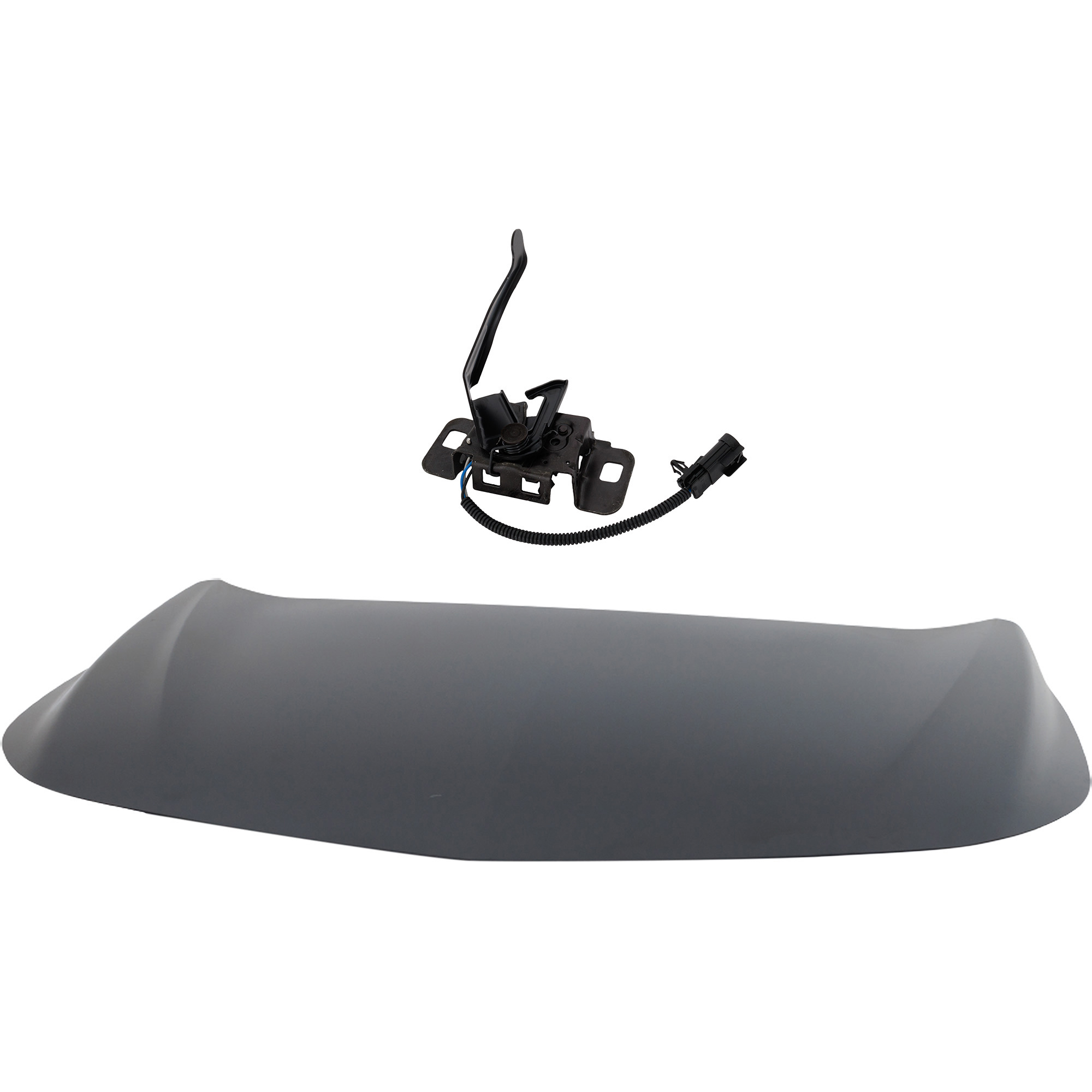 AM MALIBU 16-18 HOOD 2 pc Kit Steel Primed with Hood Latch SKU KIT 050225-10 Partslink GM1230457 GM1234129 OEM 84273742-23134824 PFM 84156187