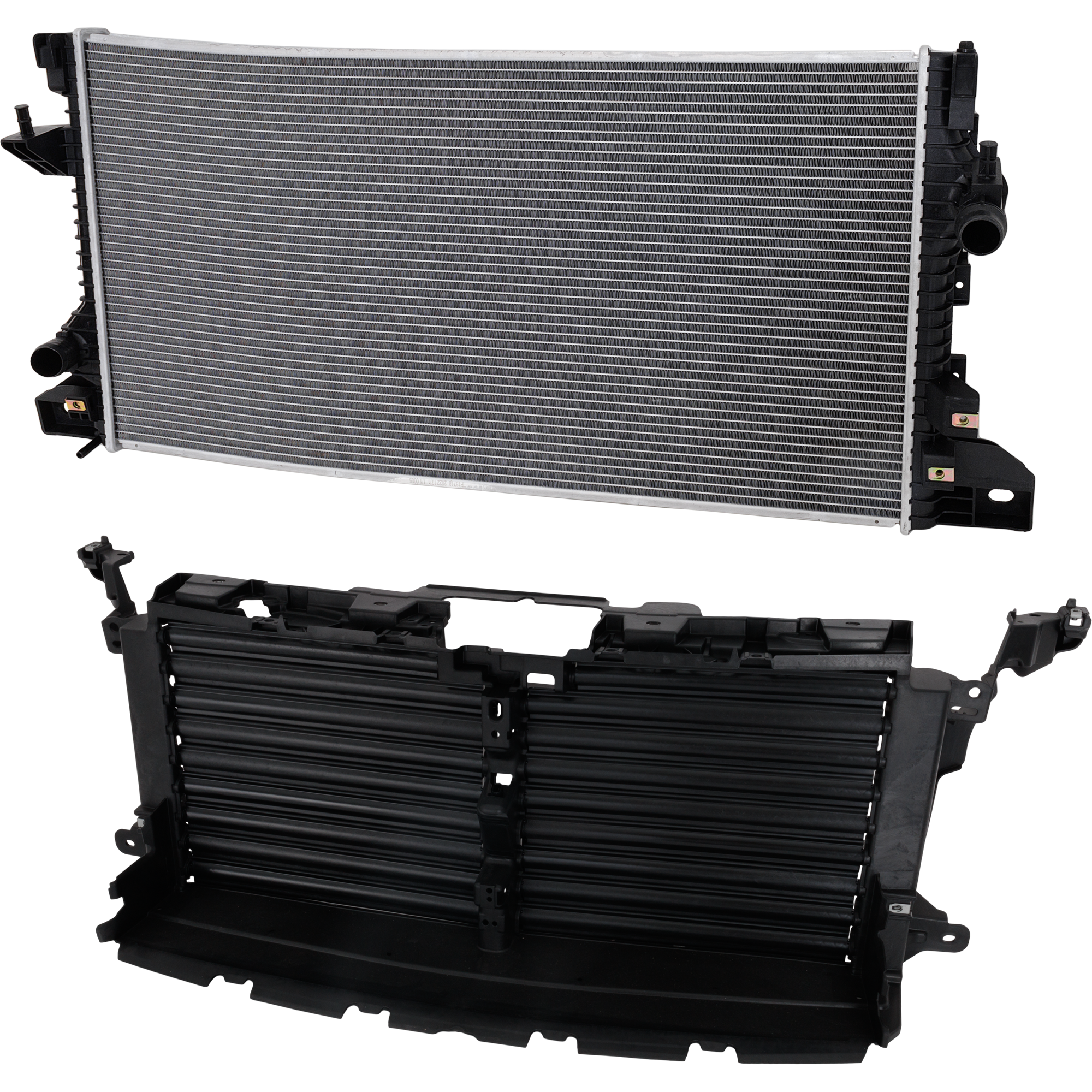 AM EXPEDITION 18-22 ACTIVE GRILLE SHUTTER Upper 2 pc Kit Radiator Shutter Textured Black with Actuator Motor and Radiator SKU KIT 050225-111 Partslink FO1206139C FO3010349 OEM HL3Z8005B JL1Z8475C