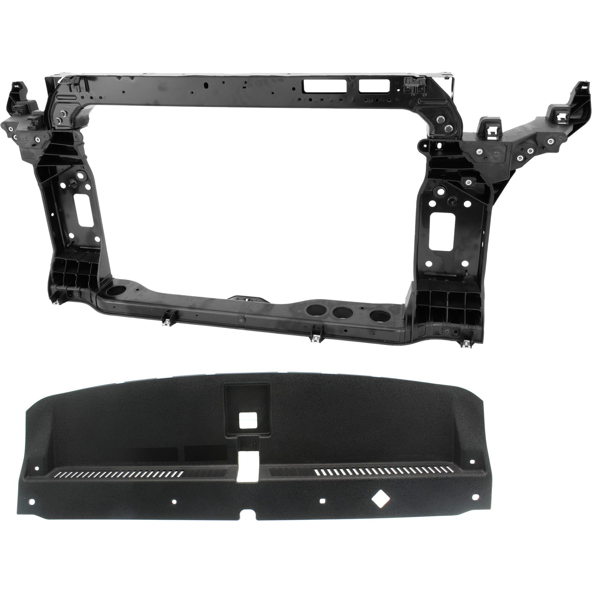 AM TUCSON 16-21 RADIATOR SUPPORT 2 pc Kit Assembly Ulsan Plant 2 with Radiator Support Cover SKU KIT 050225-125 Partslink HY1225215 HY1224111 OEM 64101D3100-86342D3000