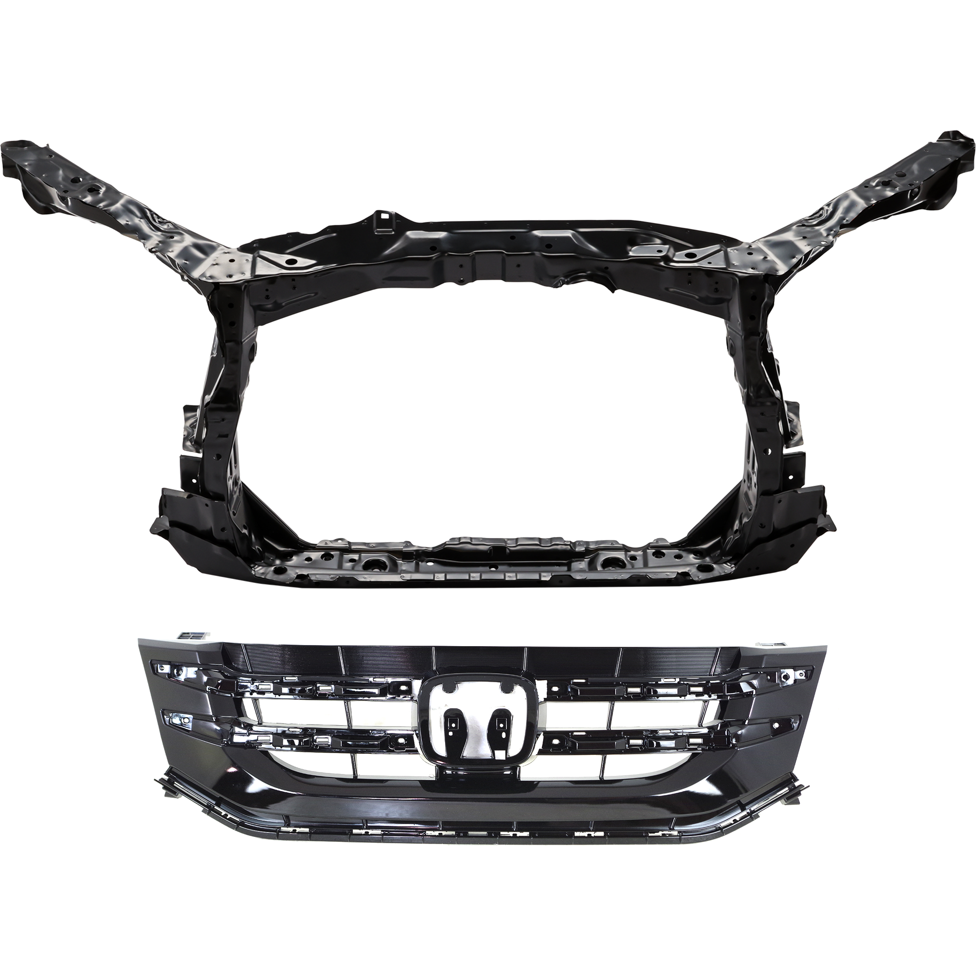 AM ODYSSEY 14-17 RADIATOR SUPPORT 2 pc Kit Assembly Steel with Grille Assembly SKU KIT 050225-130 Partslink HO1225167 HO1200220 OEM 60400TK8A00ZZ 75101TK8A22