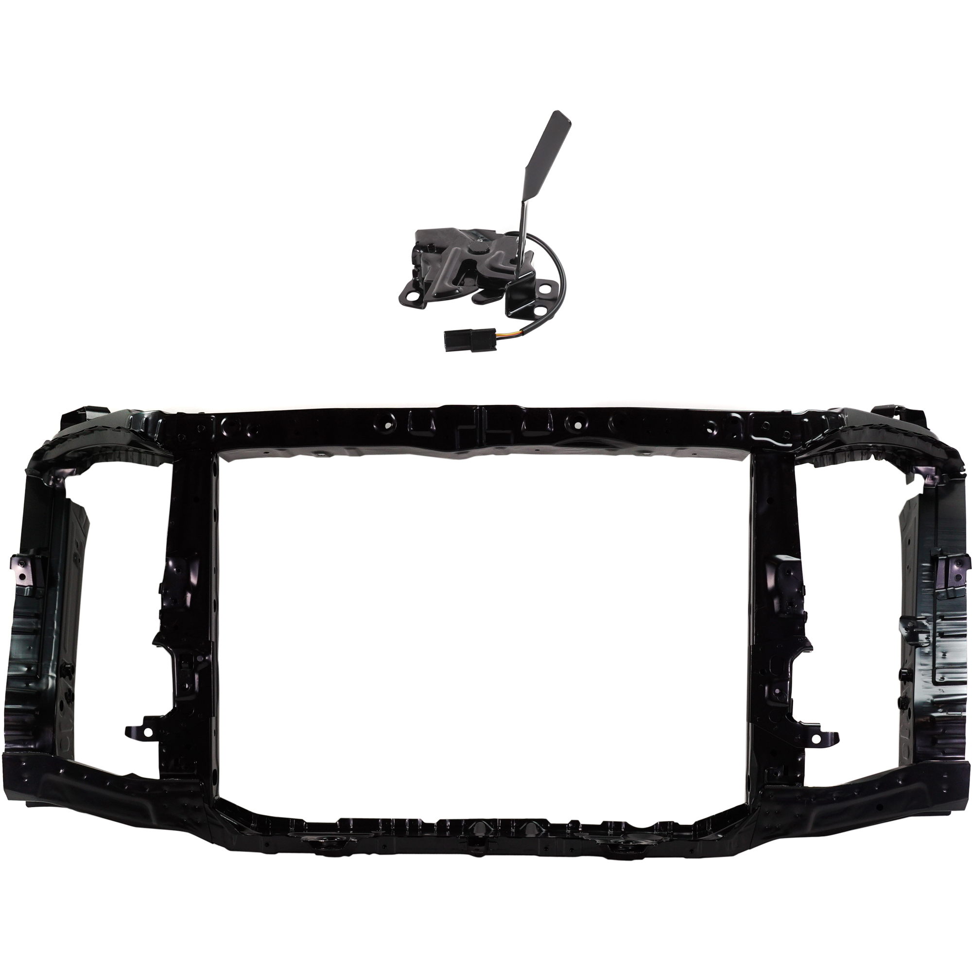 AM PILOT 16-22 RIDGELINE 17-20 RADIATOR SUPPORT 2 pc Kit Assembly Steel with Hood Latch SKU KIT 050225-134 Partslink HO1225184C HO1234142 OEM 60400TG7315ZZ 74120TG7A11